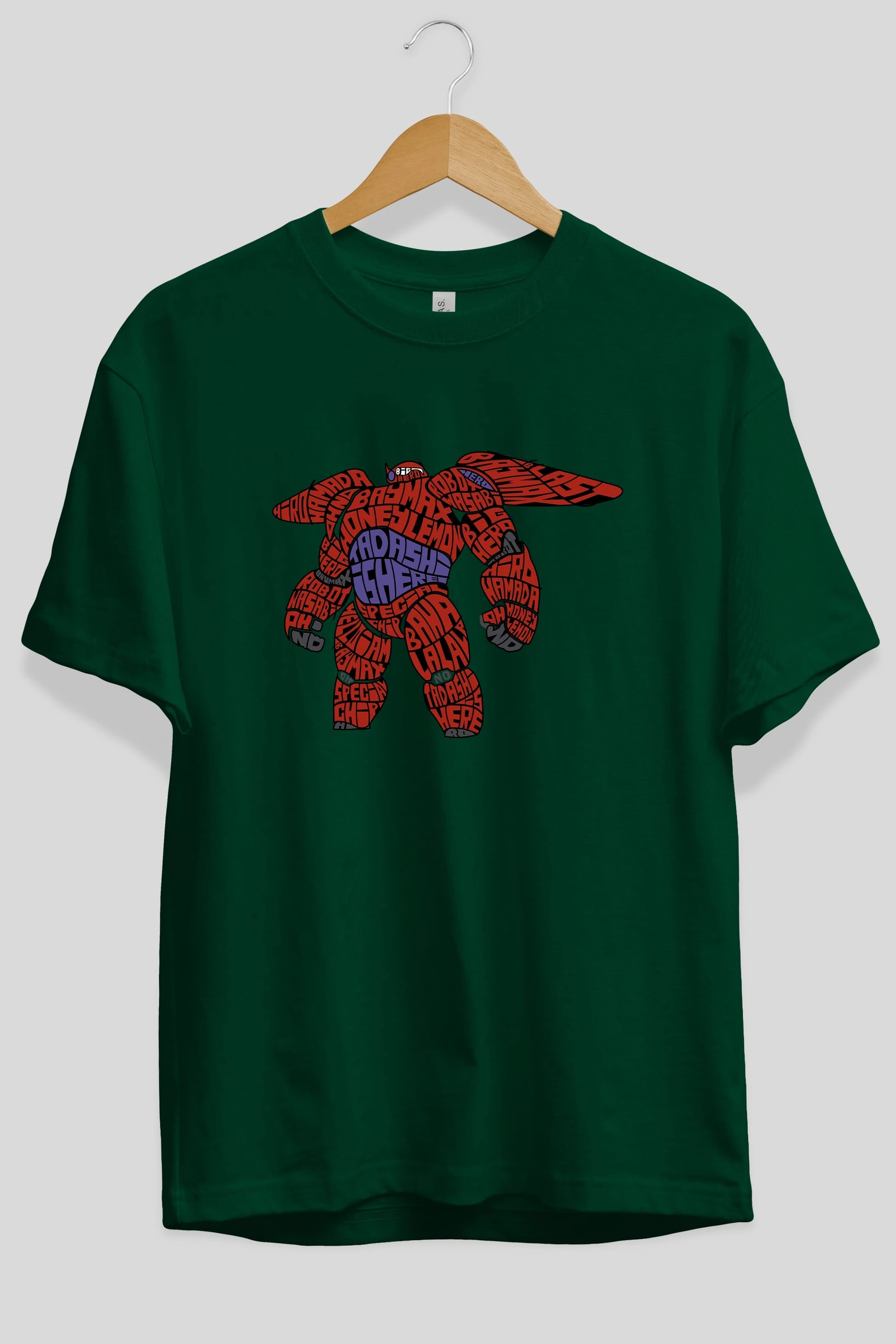 Baymax Ön Baskılı Oversize t-shirt %100 pamuk Erkek Kadın Unisex