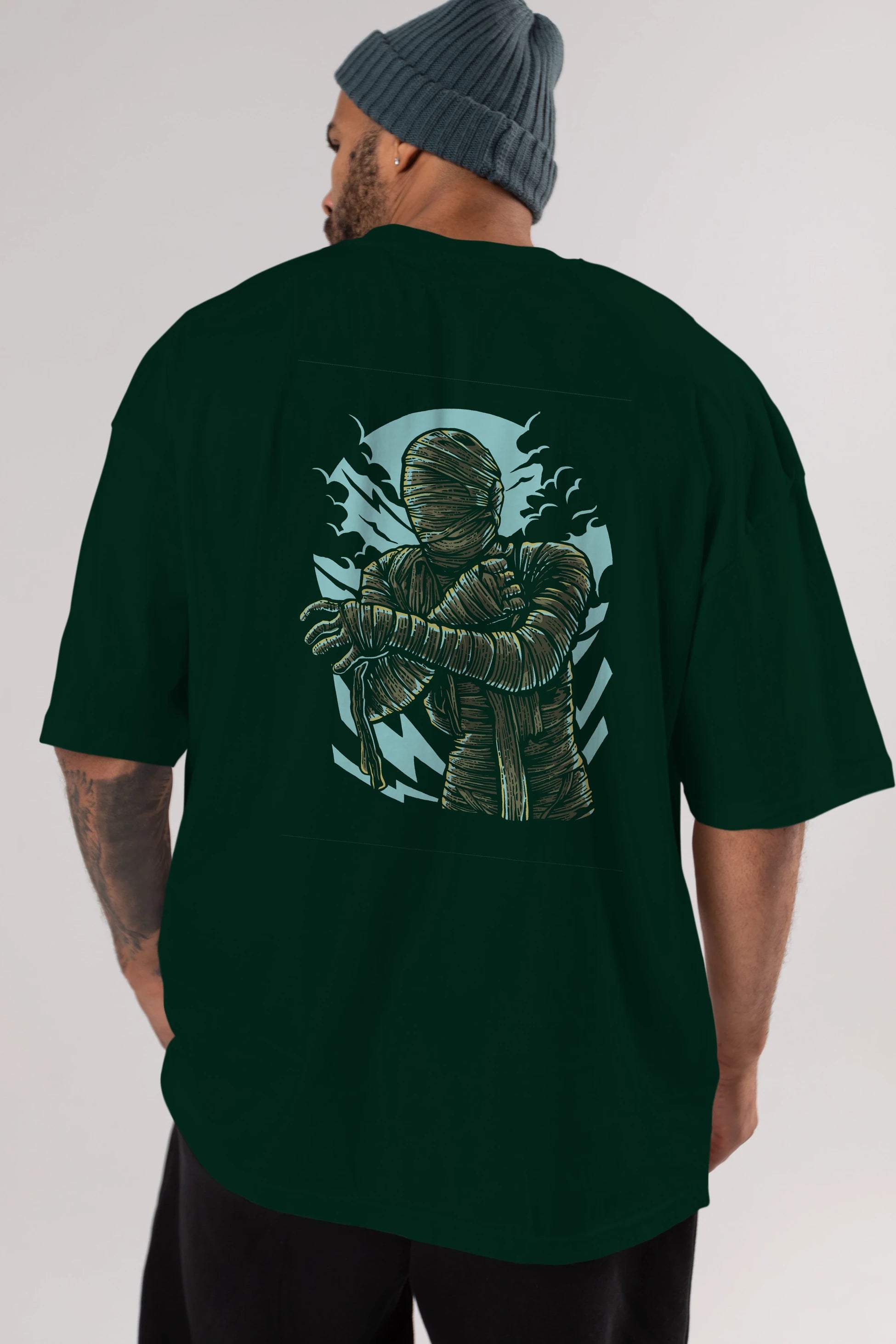 The Mummy Arka Baskılı Oversize t-shirt Erkek Kadın Unisex %100 Pamuk
