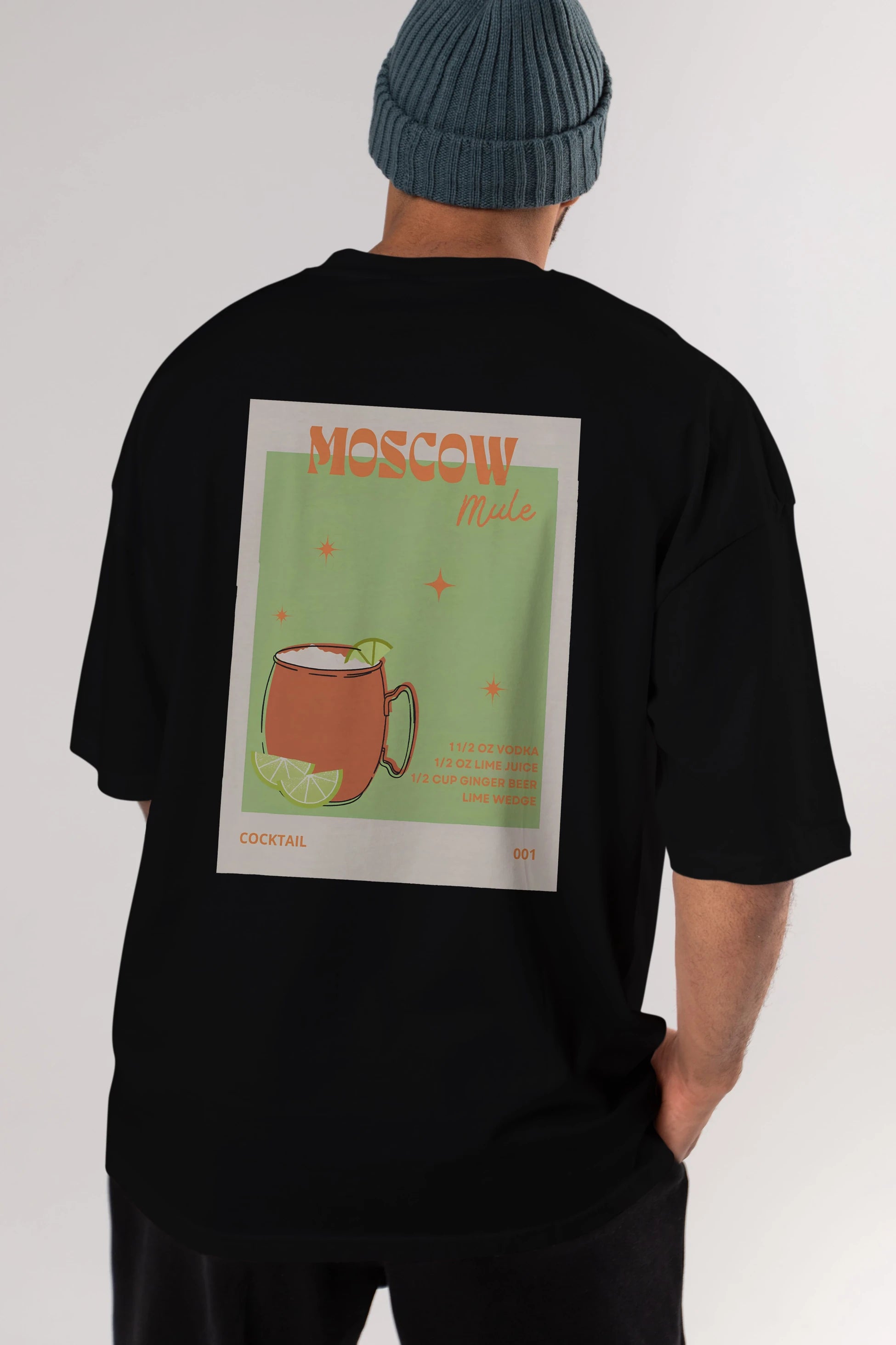 Moscow Mule 2 Arka Baskılı Oversize t-shirt Erkek Kadın Unisex %100 Pamuk Bisiklet Yaka tişort