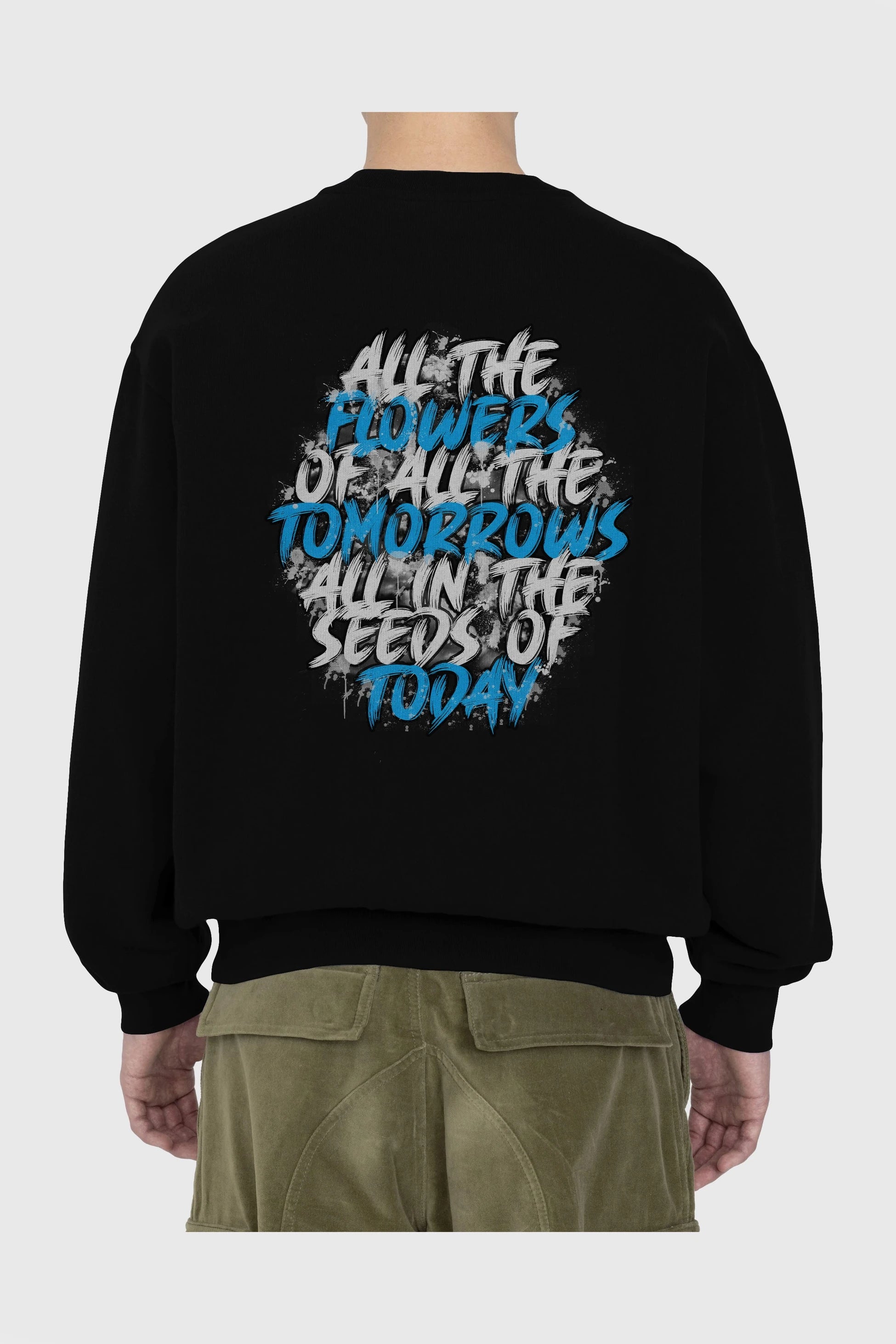 All The Flowers Of All The Tomorrows Arka Baskılı Oversize Sweatshirt Erkek Kadın Unisex