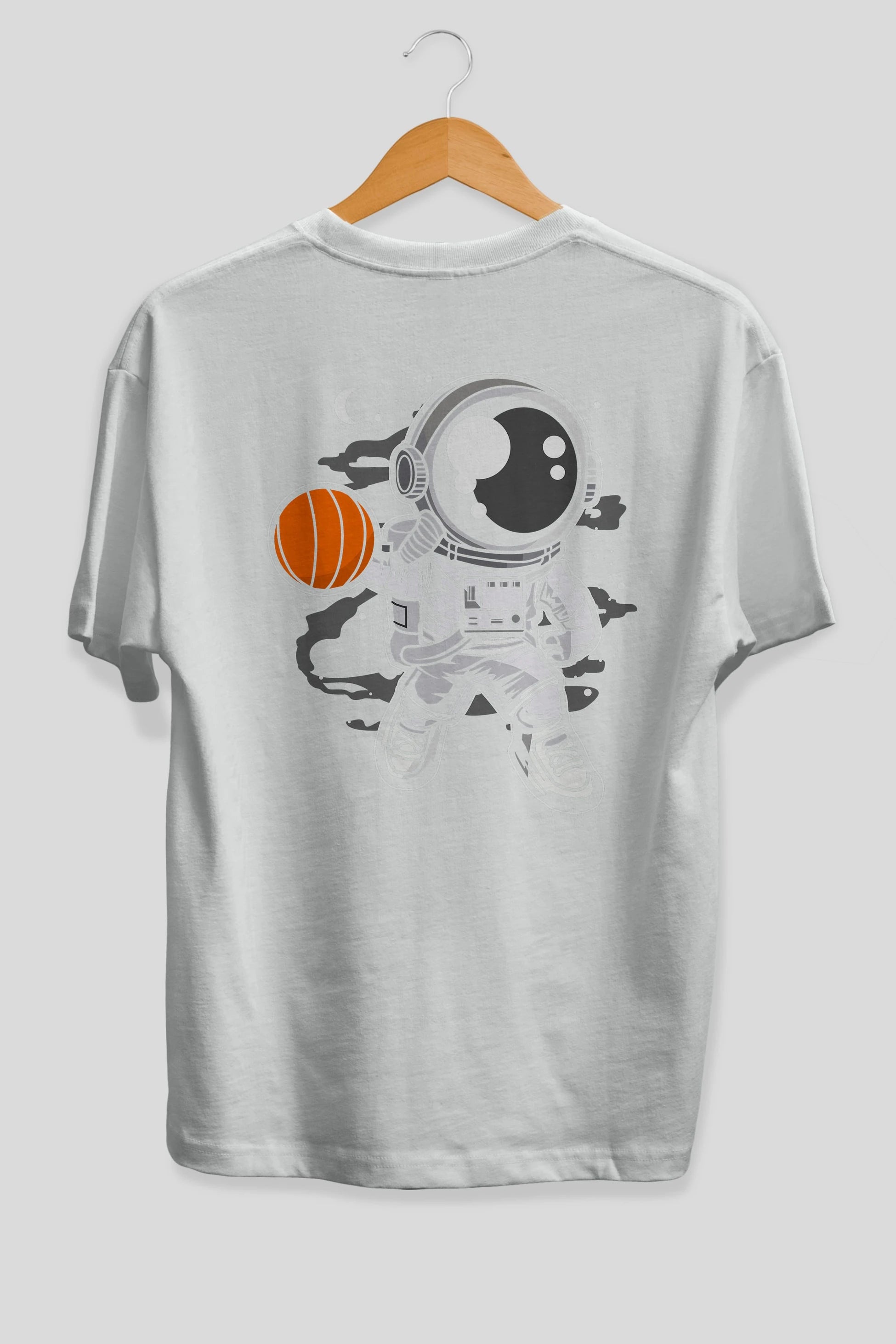 Astronaut Basketball Arka Baskılı Oversize t-shirt Erkek Kadın Unisex
