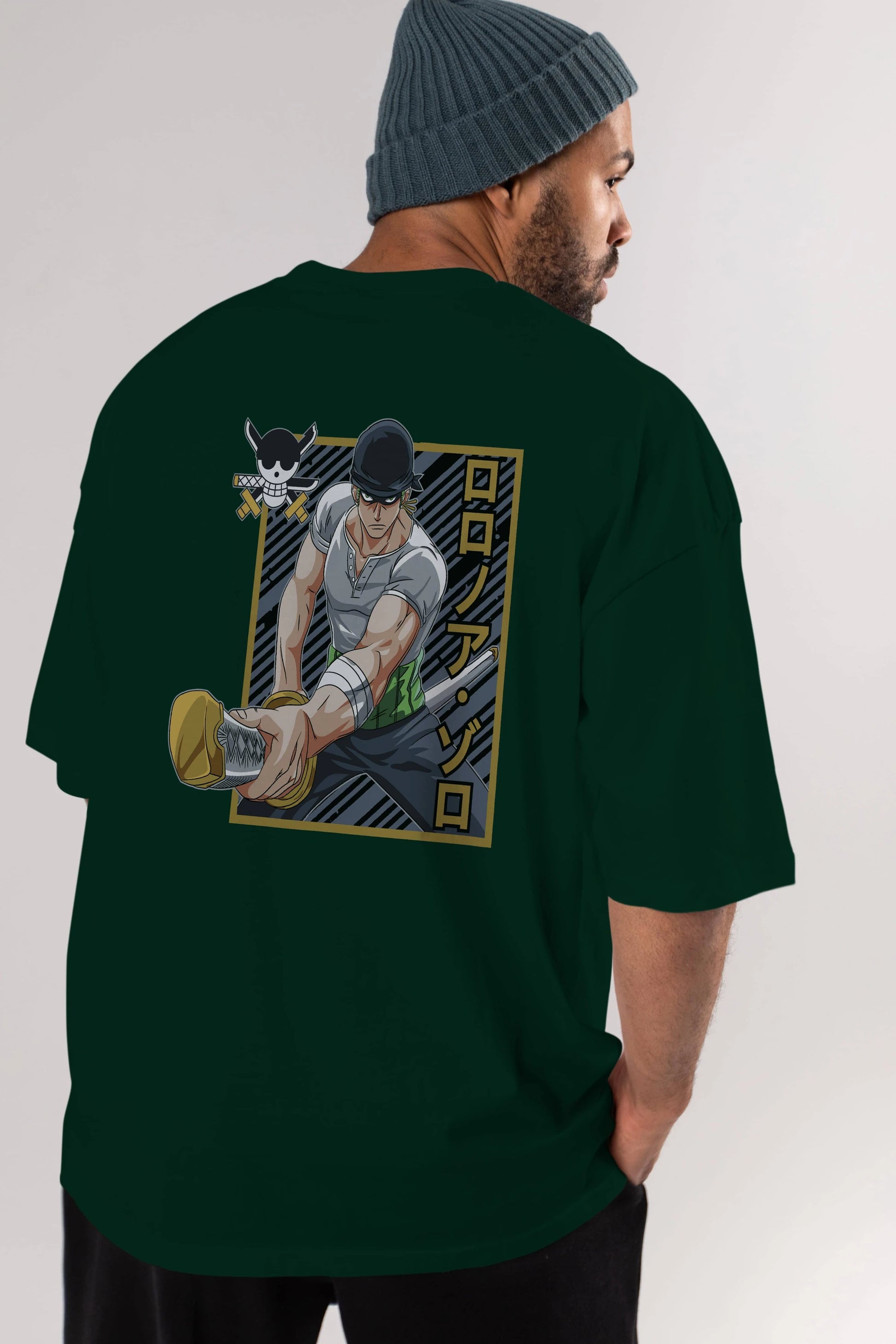 RORONOA ZORO Anime Arka Baskılı Oversize t-shirt Erkek Kadın Unisex