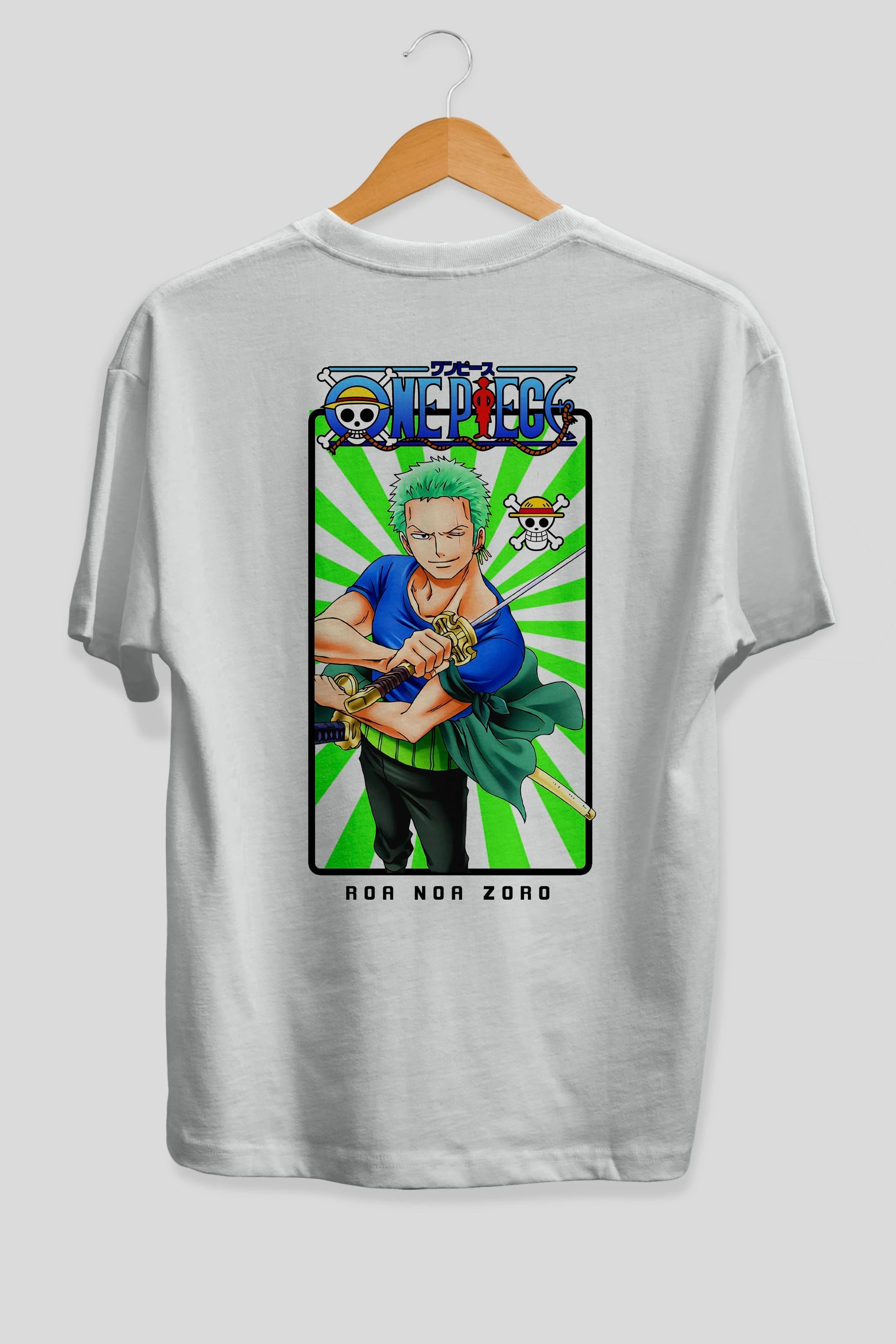 Roronoa Zoro 6 Anime Arka Baskılı Oversize t-shirt Erkek Kadın Unisex %100 pamuk tişort