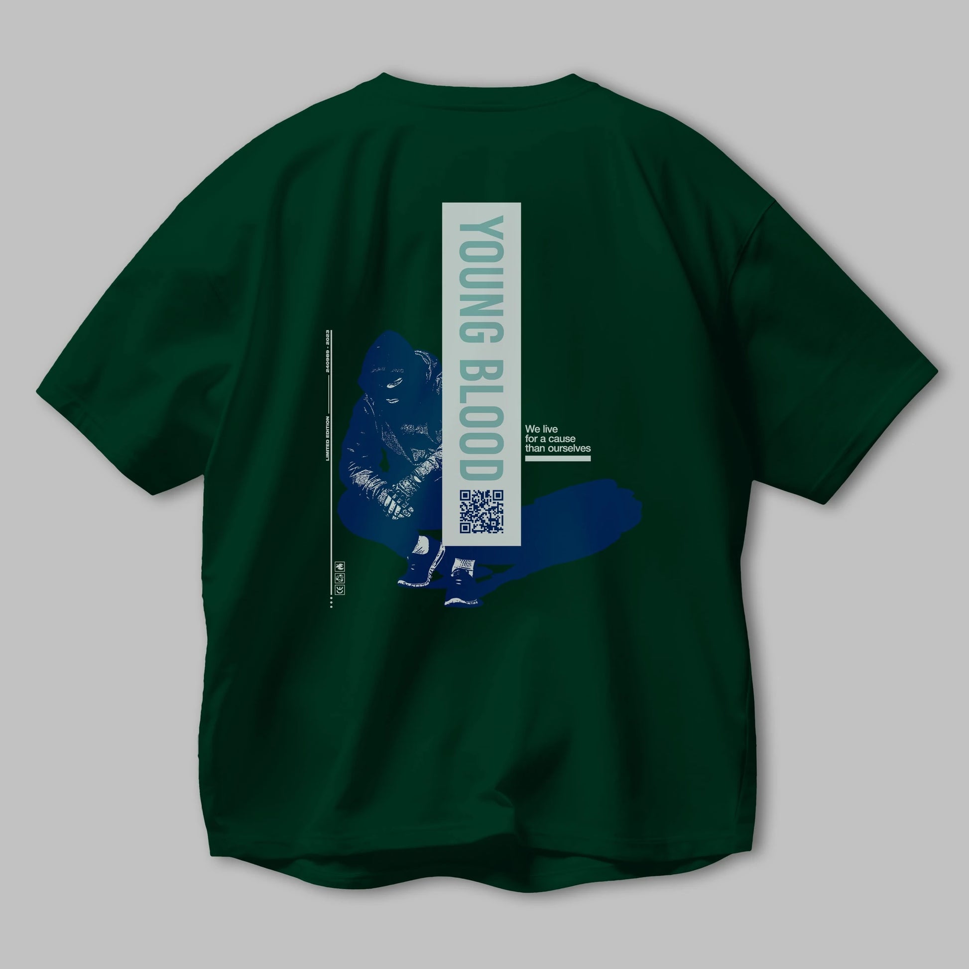 Young Blood Arka Baskılı Oversize t-shirt Erkek Kadın Unisex