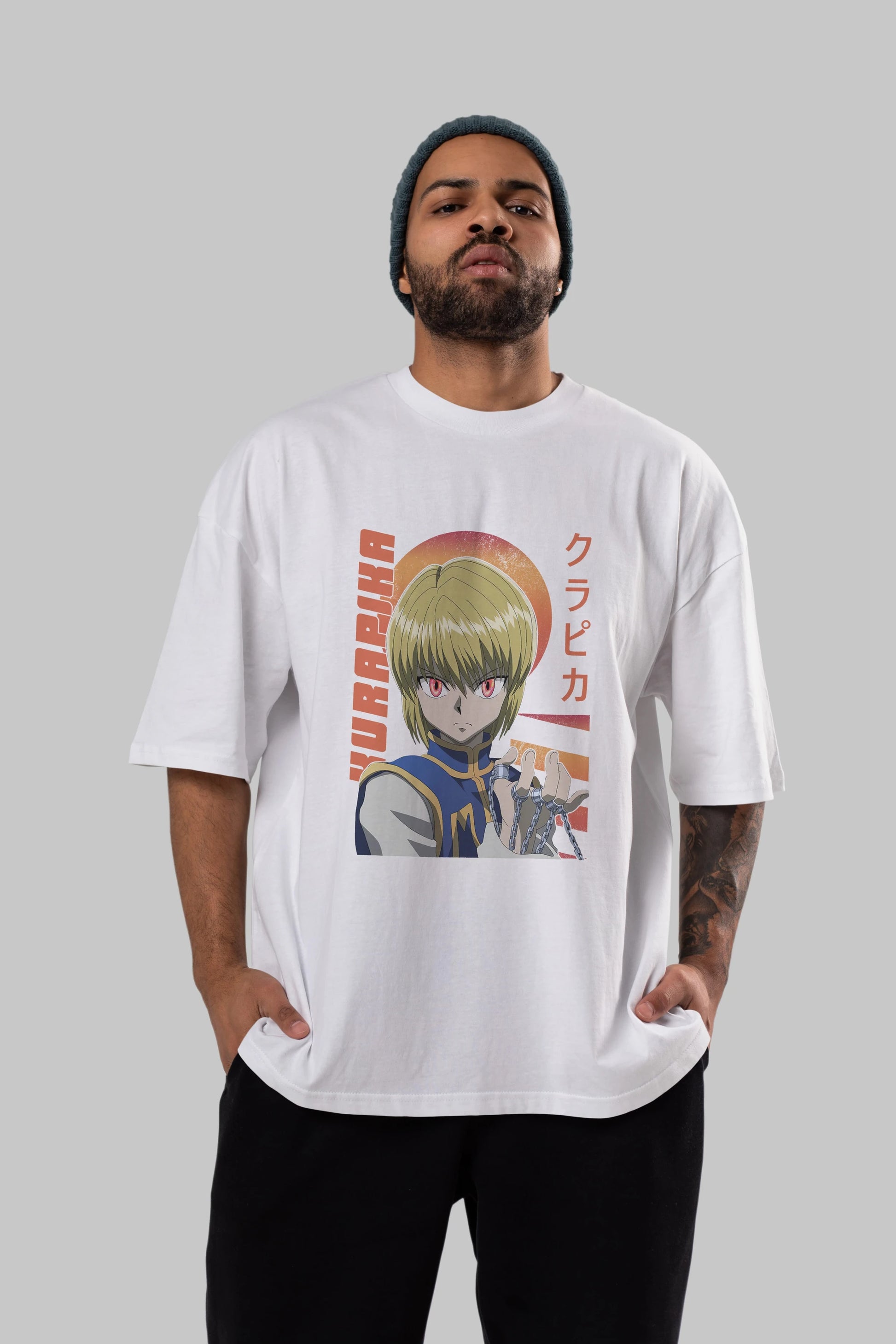 Kurapika 5 (2) Anime Ön Baskılı Oversize t-shirt %100 pamuk Erkek Kadın Unisex