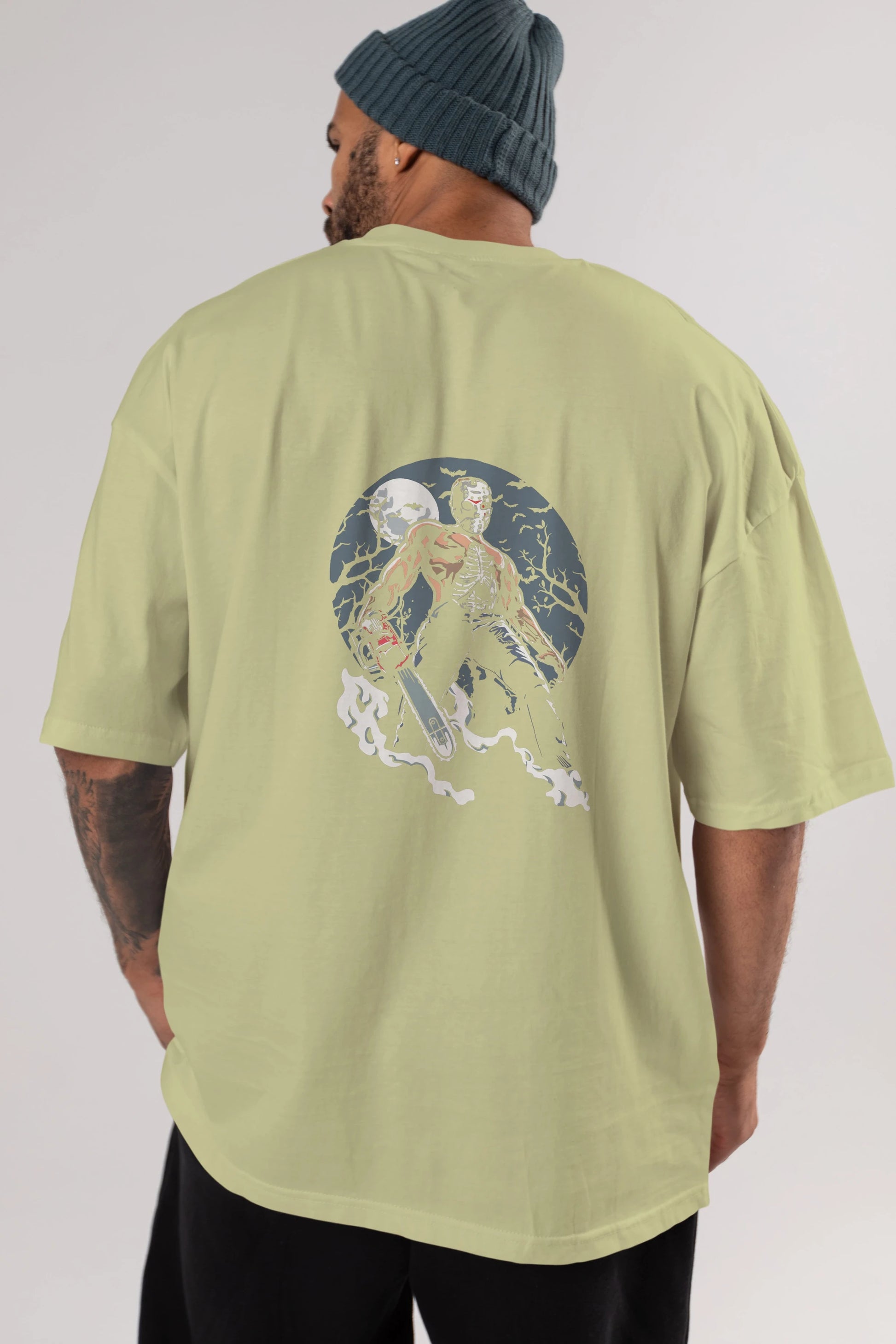 Evil Killer Arka Baskılı Oversize t-shirt Erkek Kadın Unisex %100 Pamuk
