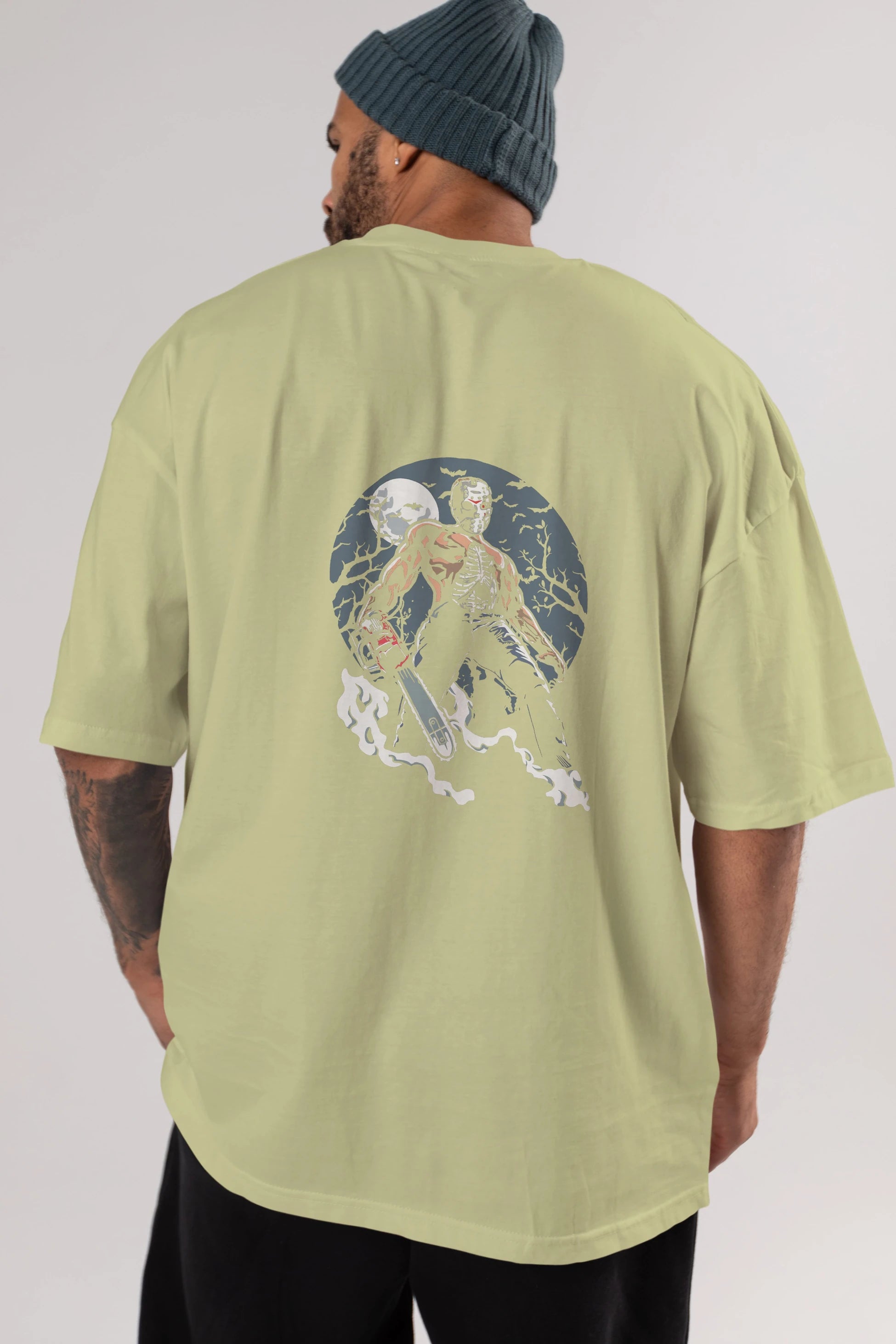 Evil Killer Arka Baskılı Oversize t-shirt Erkek Kadın Unisex %100 Pamuk