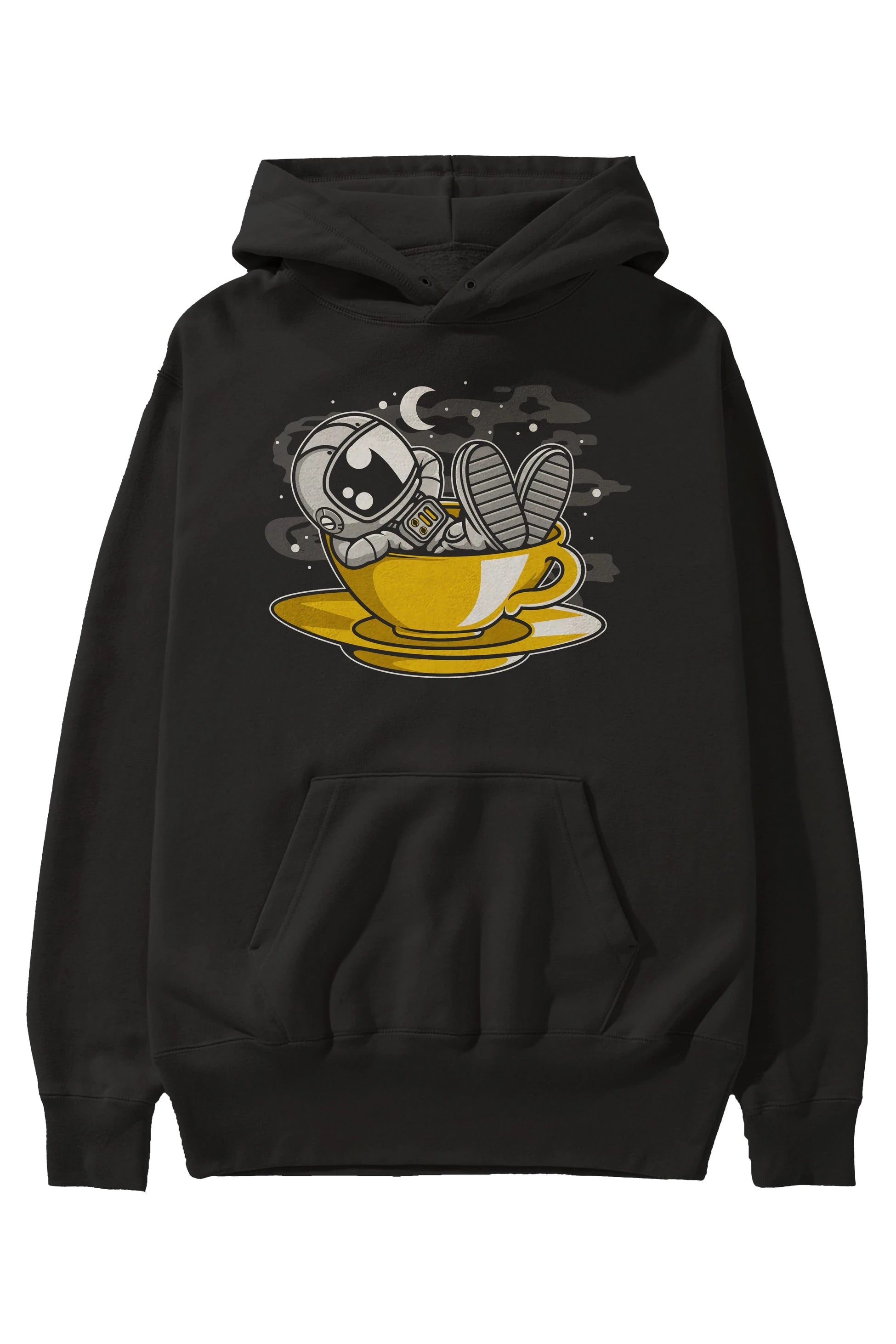 Astronaut Relax Ön Baskılı Hoodie Oversize Kapüşonlu Sweatshirt Erkek Kadın Unisex