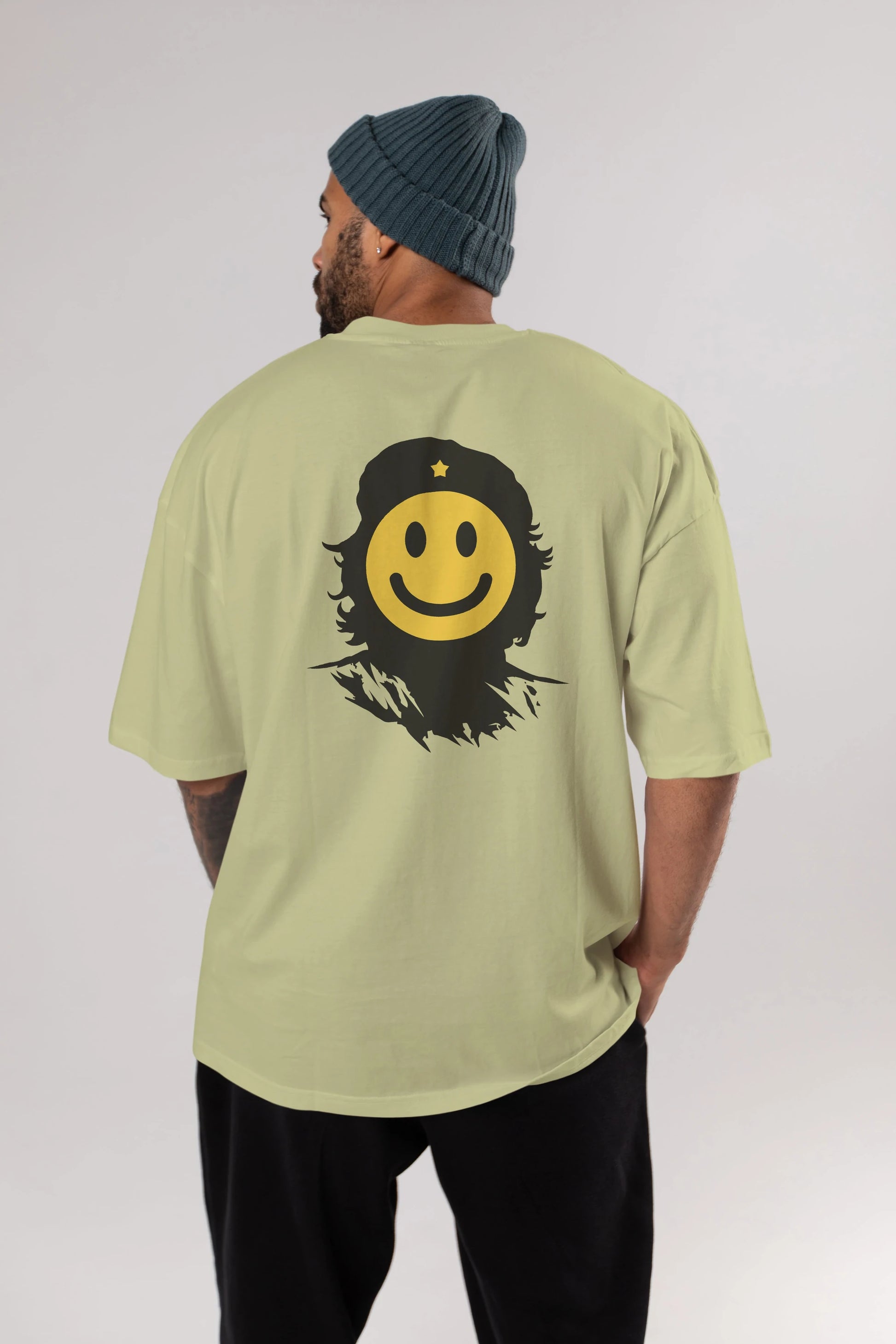 Che Smile Arka Baskılı Oversize t-shirt %100 pamuk Erkek Kadın Unisex