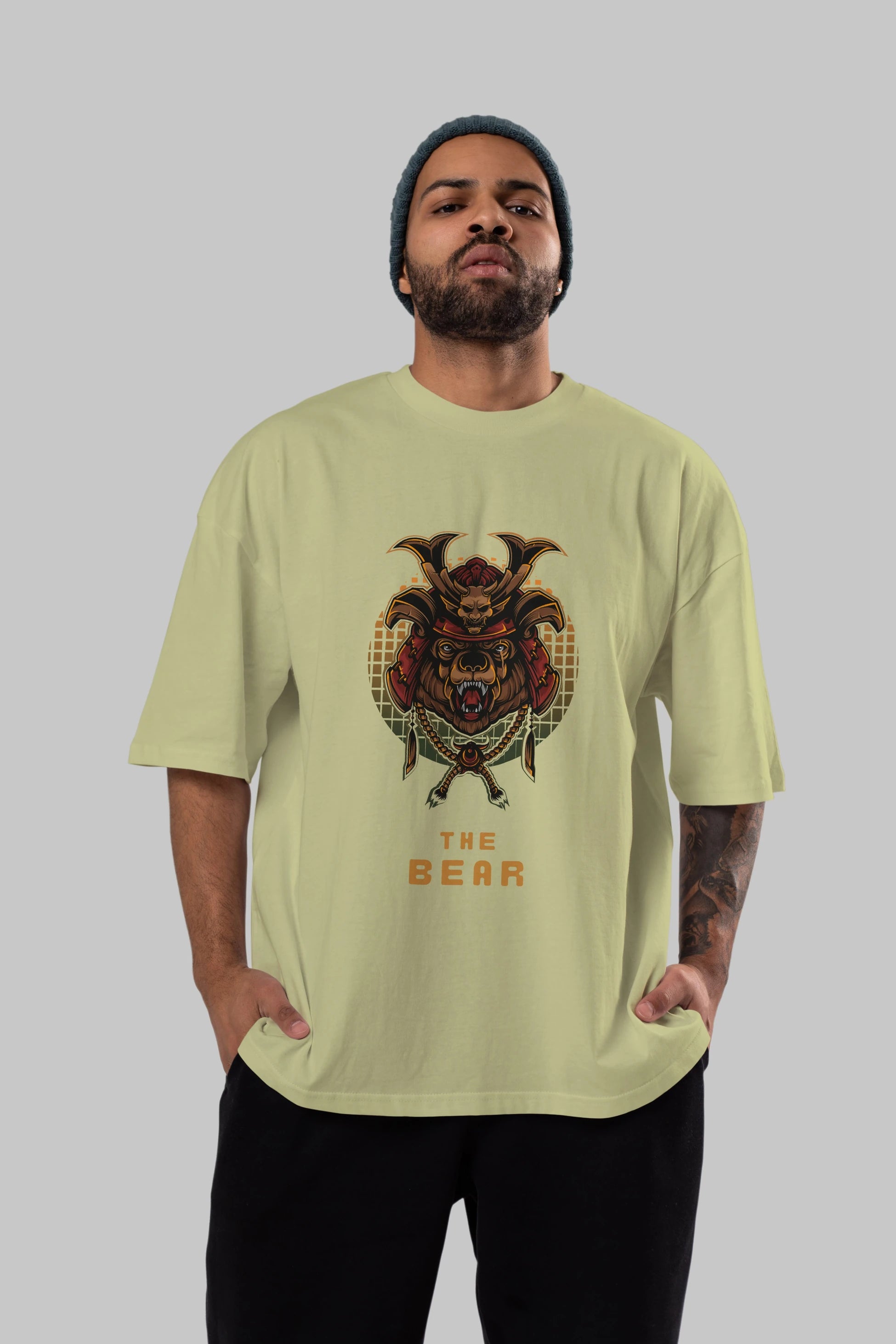 The Bear 2 Ön Baskılı Oversize t-shirt Erkek Kadın Unisex %100 Pamuk