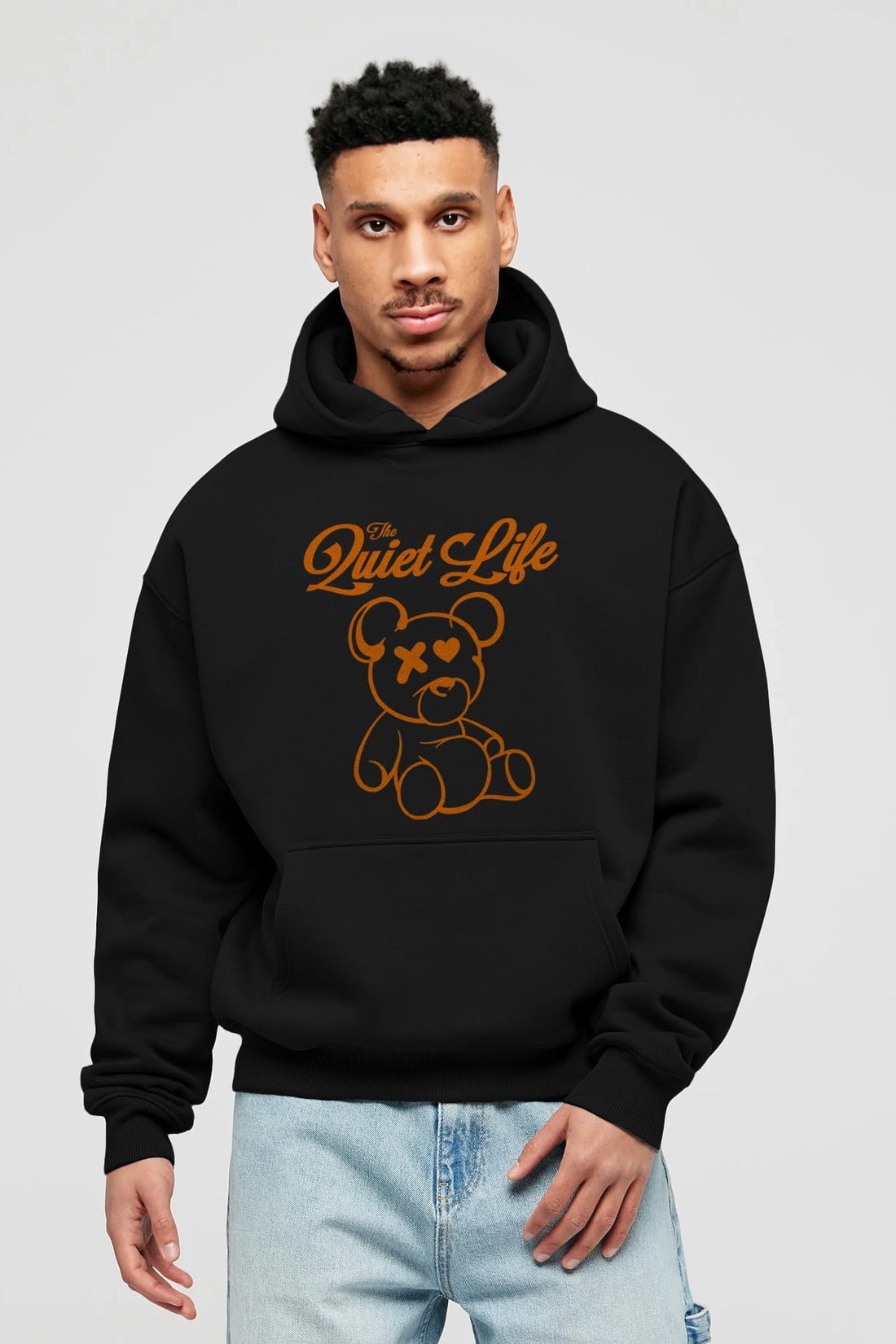The Life Bear Ön Baskılı Hoodie Oversize Kapüşonlu Sweatshirt Erkek Kadın Unisex