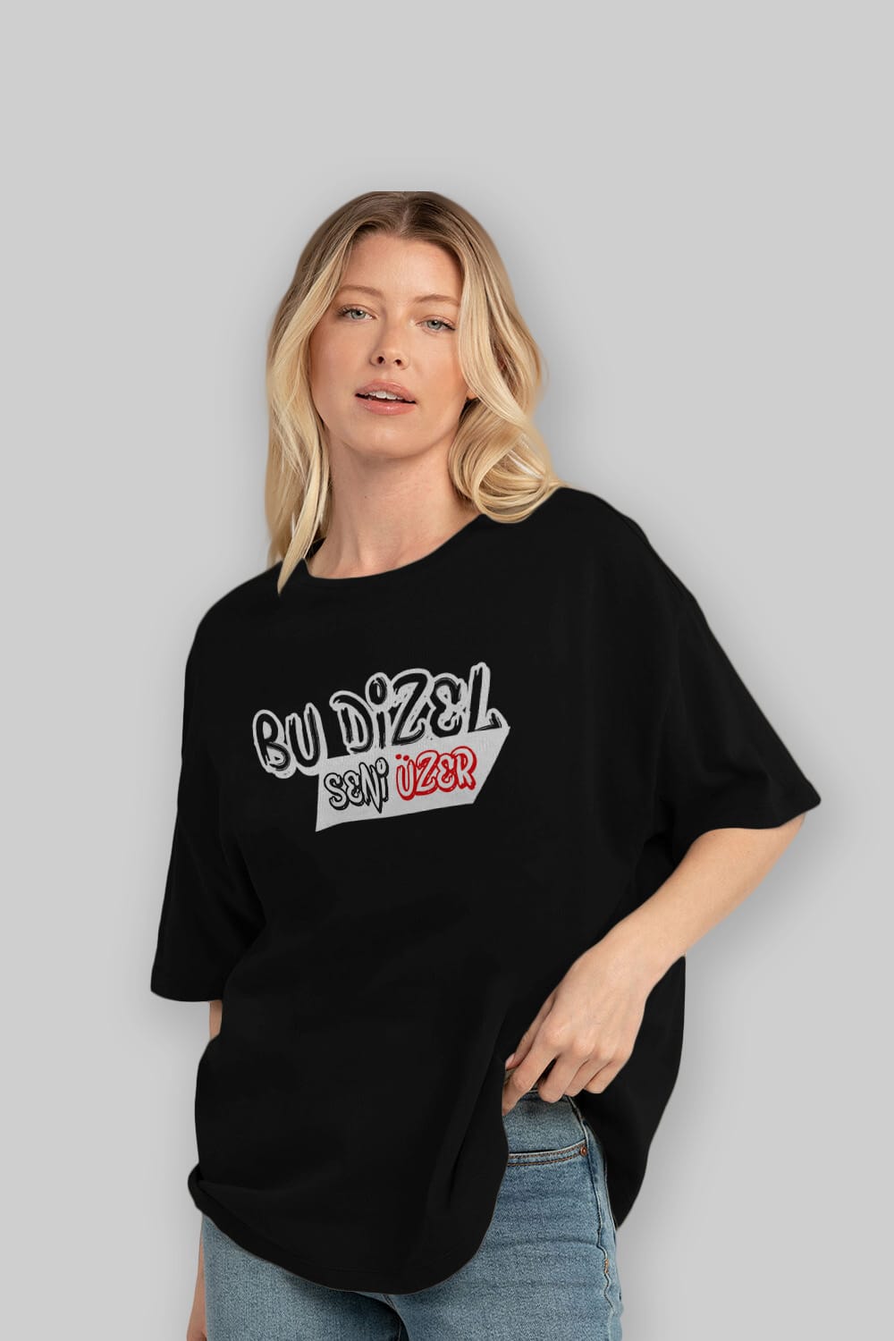 Bu Dizel Seni Üzer Ön Baskılı Oversize t-shirt %100 pamuk Erkek Kadın Unisex