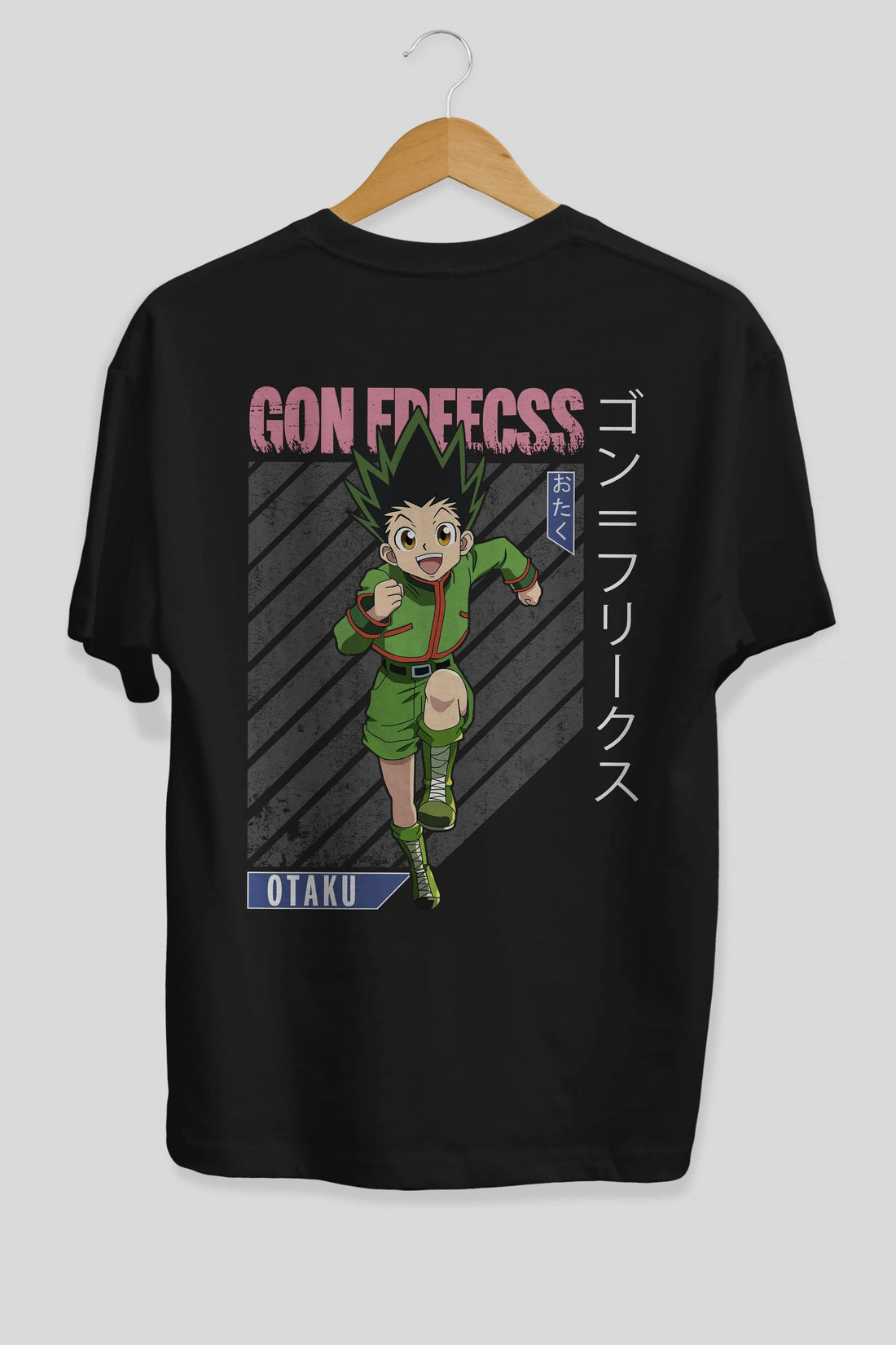 Gon Freecss HUNTER X HUNTER Anime Arka Baskılı Oversize t-shirt Erkek Kadın Unisex