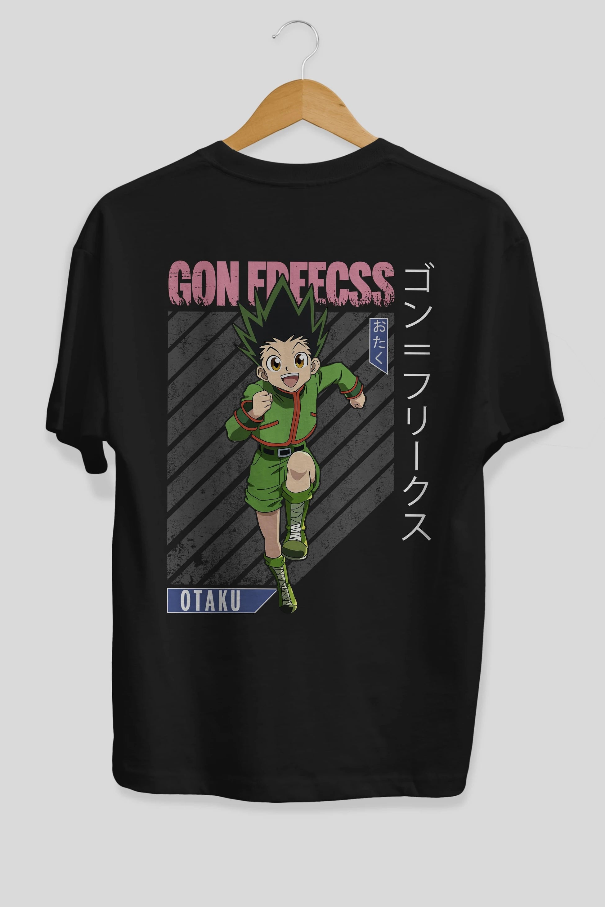 Gon Freecss HUNTER X HUNTER Anime Arka Baskılı Oversize t-shirt Erkek Kadın Unisex