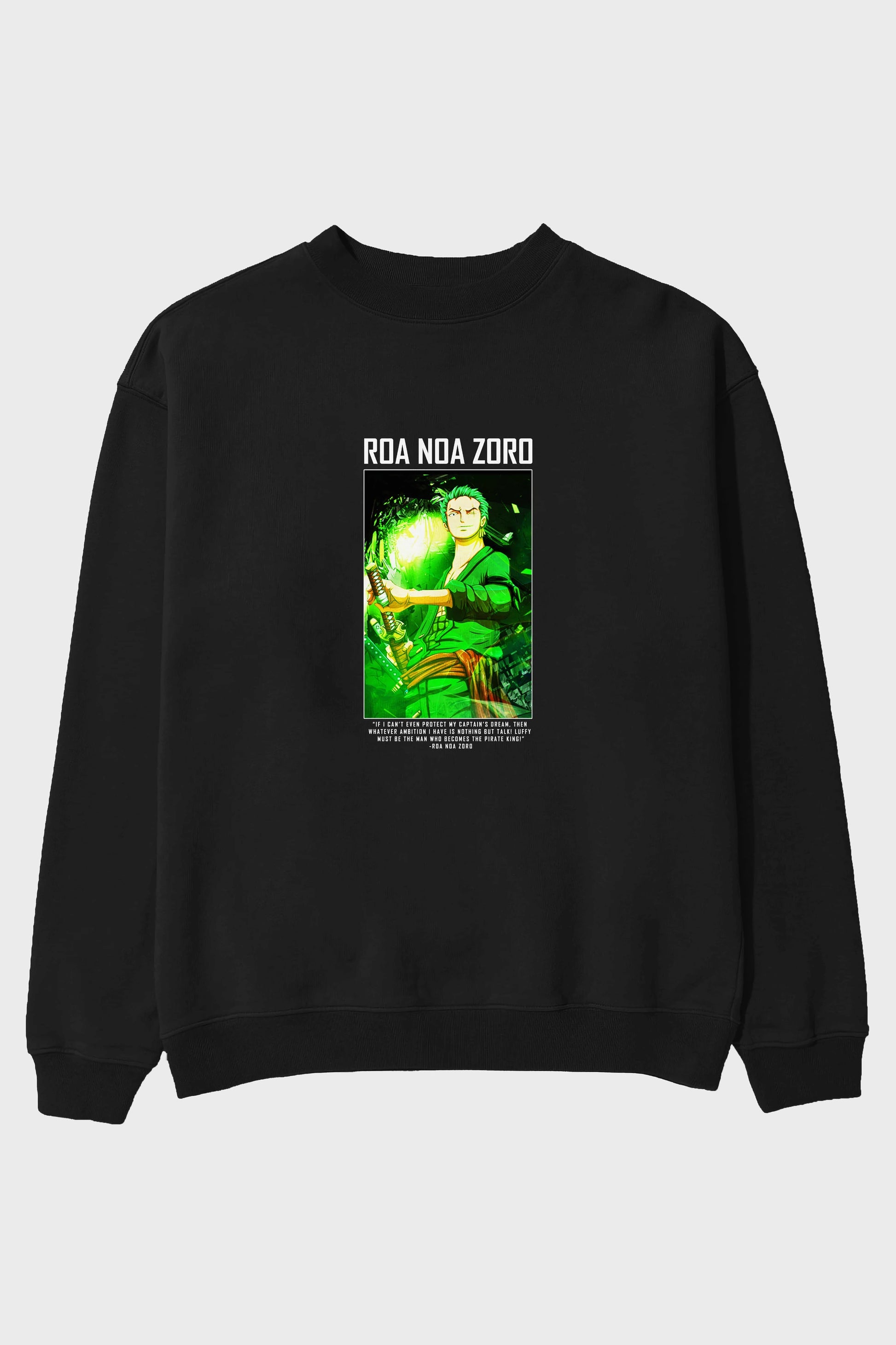 Roronoa Zoro 5 Ön Baskılı Anime Oversize Sweatshirt Erkek Kadın Unisex