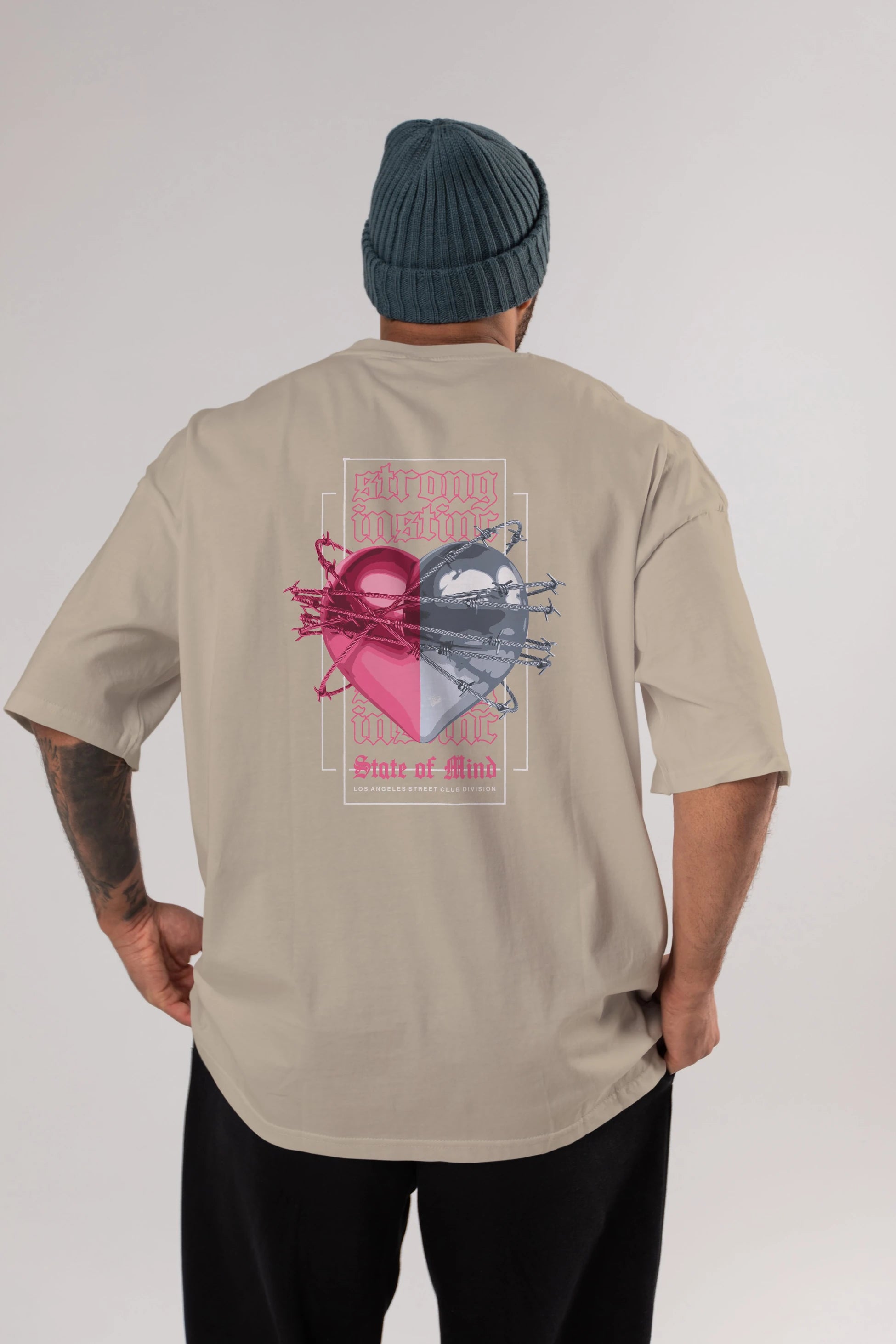 State of Mind Arka Baskılı Oversize t-shirt Erkek Kadın Unisex