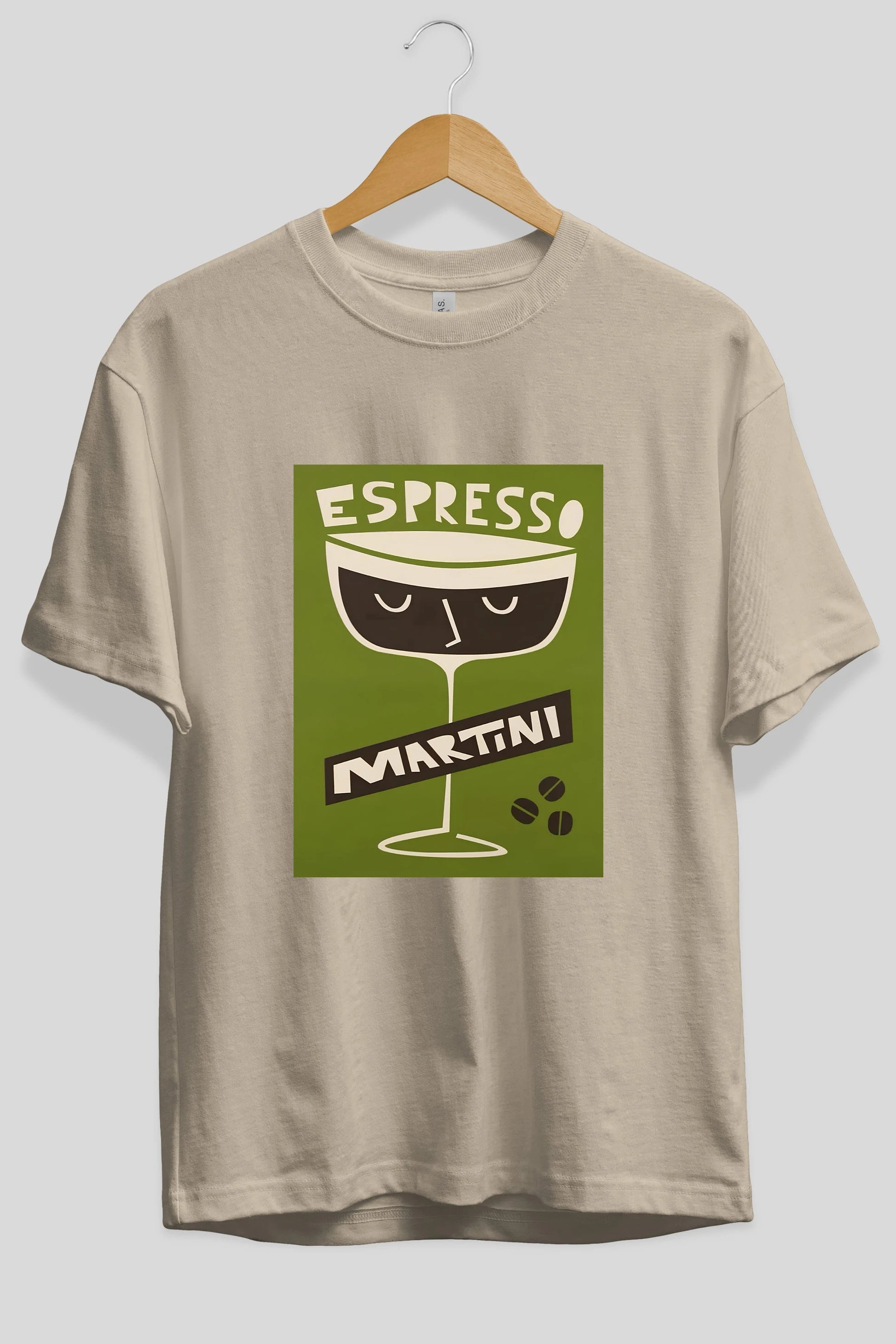 Espresso Martini 2 Ön Baskılı Oversize t-shirt Erkek Kadın Unisex %100 Pamuk Bisiklet Yaka tişort