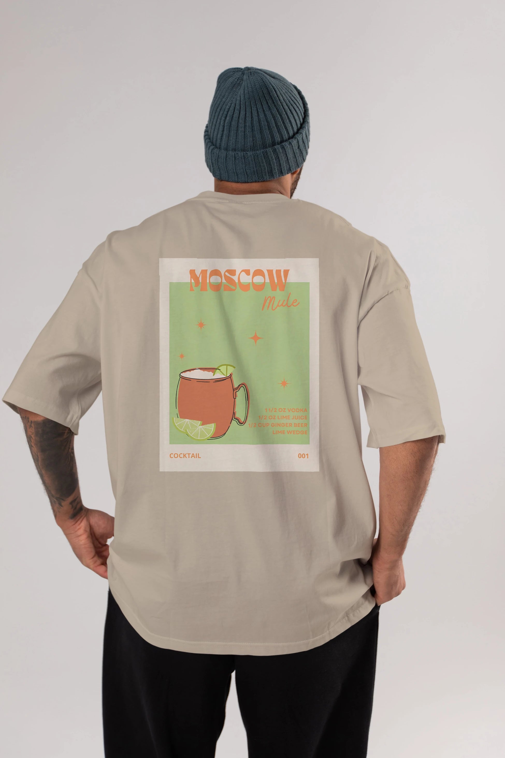 Moscow Mule 2 Arka Baskılı Oversize t-shirt Erkek Kadın Unisex %100 Pamuk Bisiklet Yaka tişort