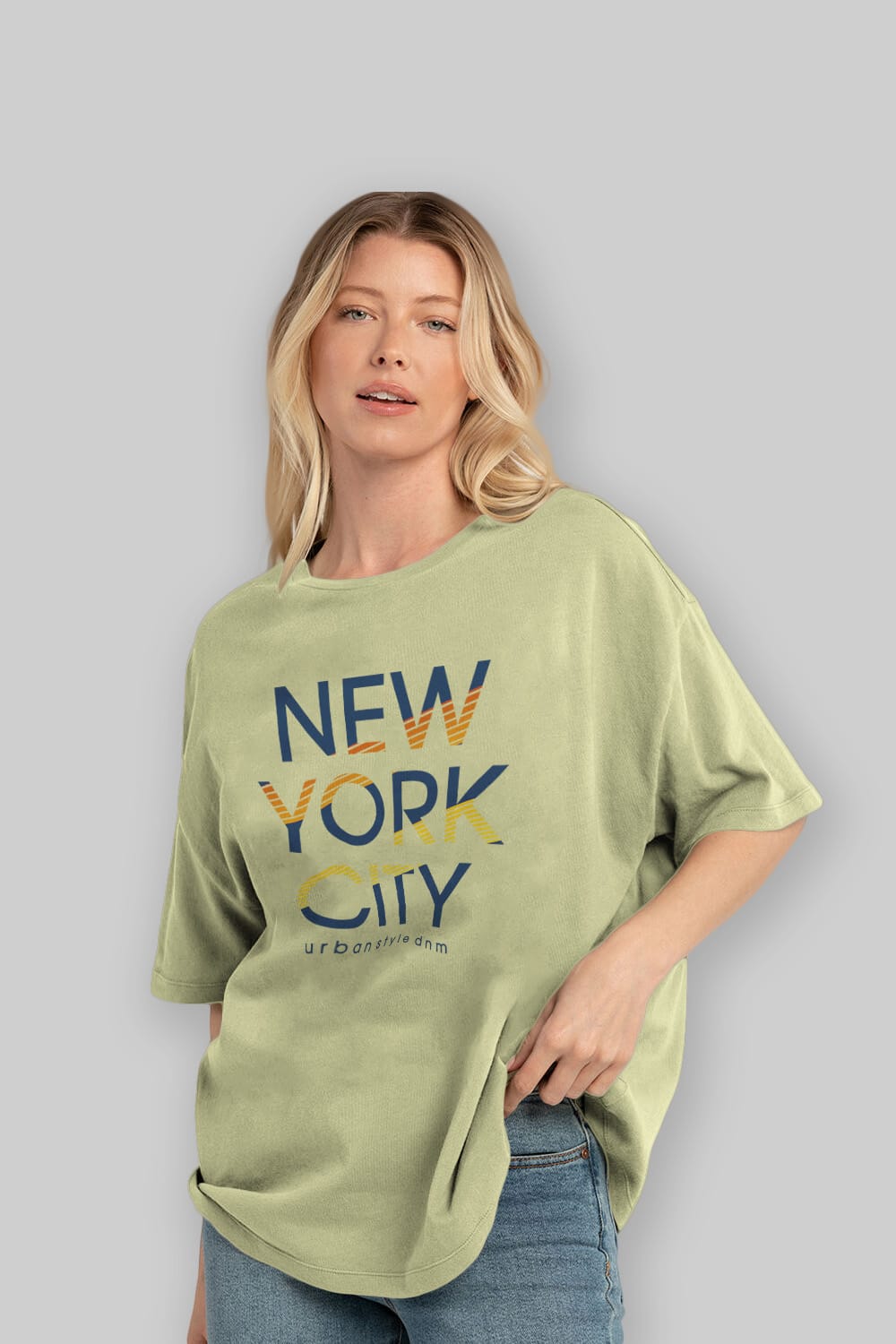 New York City Style Ön Baskılı Oversize t-shirt Erkek Kadın Unisex
