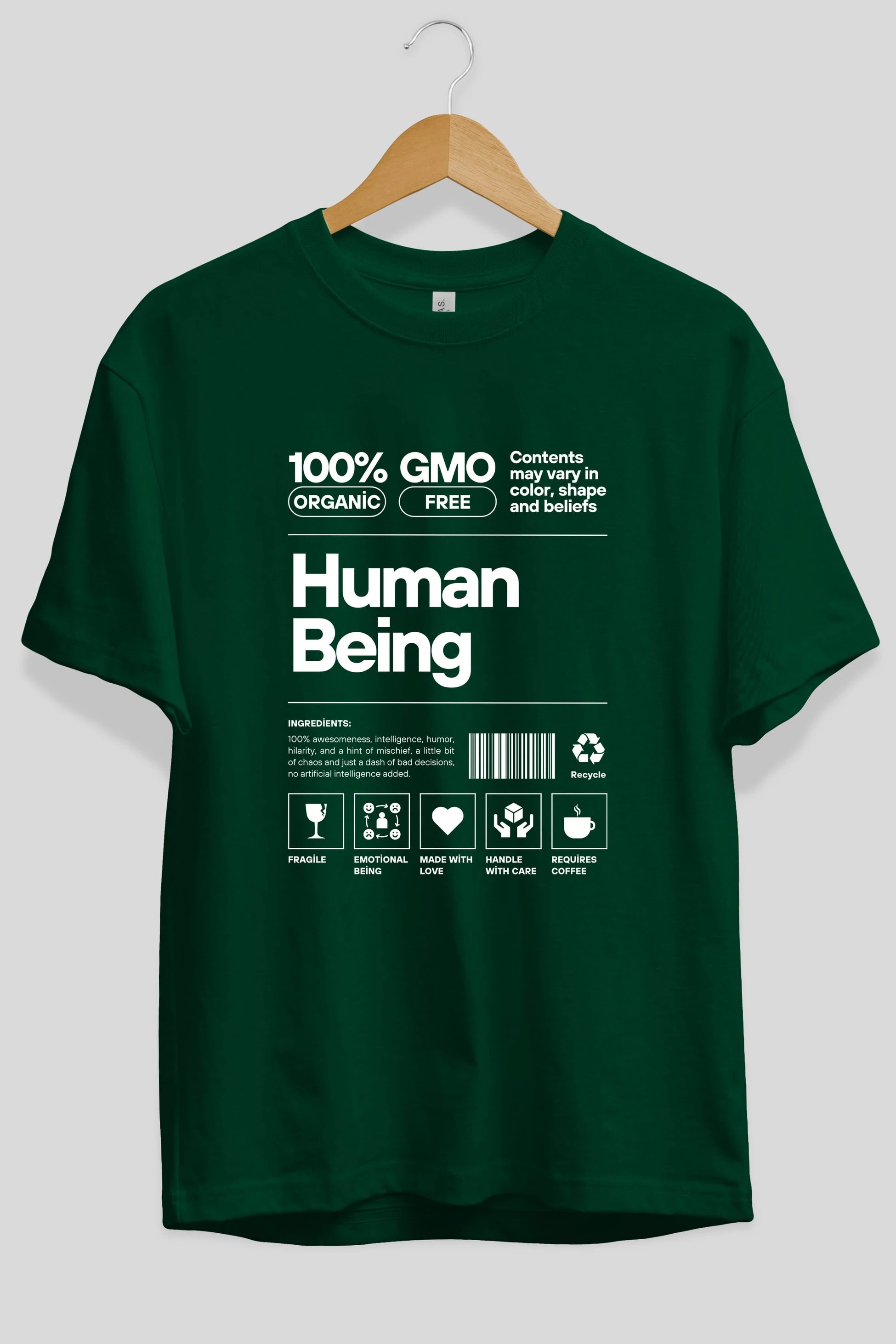 Human Being Ön Baskılı Oversize t-shirt Erkek Kadın Unisex