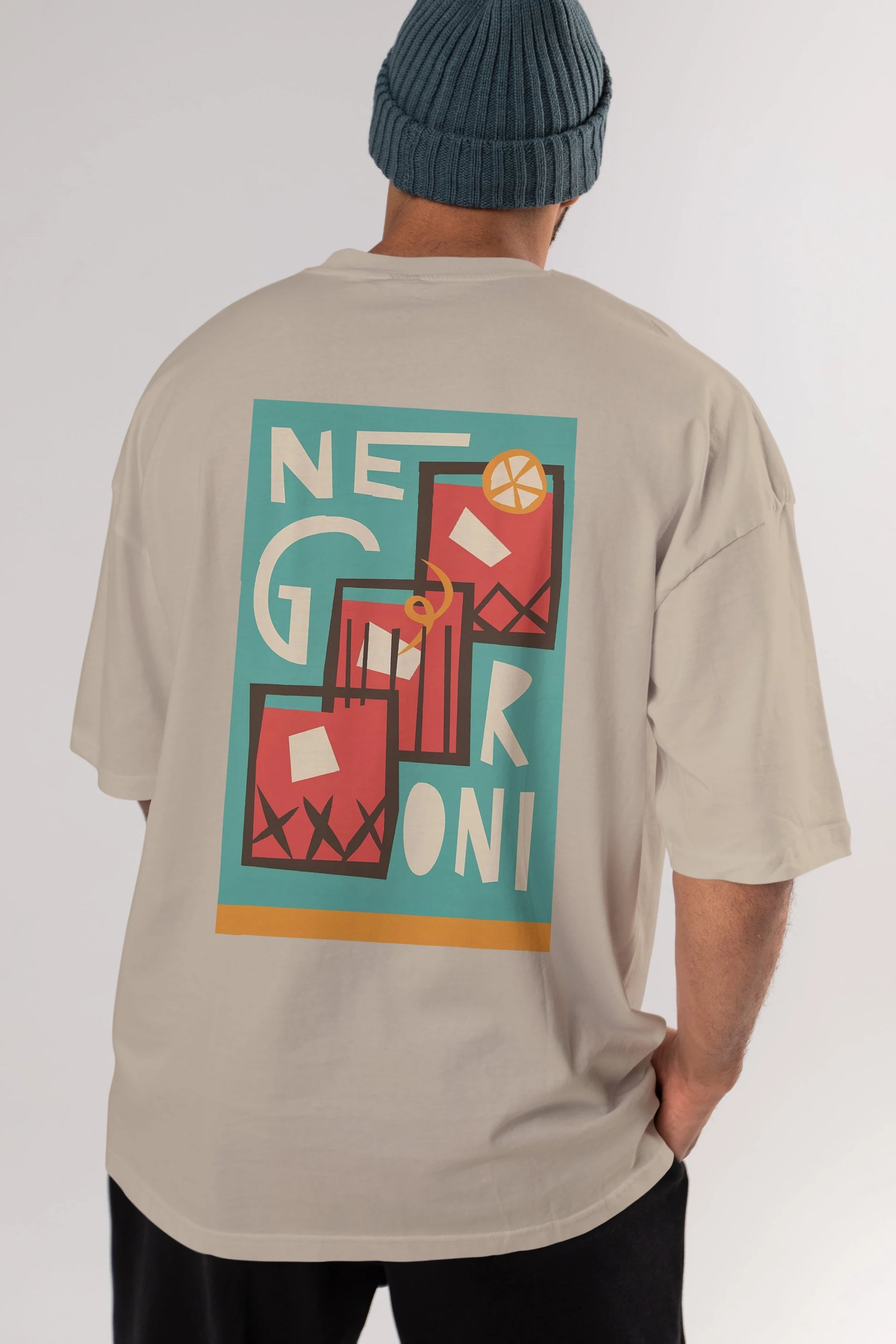 Negroni 3 Arka Baskılı Oversize t-shirt Erkek Kadın Unisex %100 Pamuk Bisiklet Yaka tişort