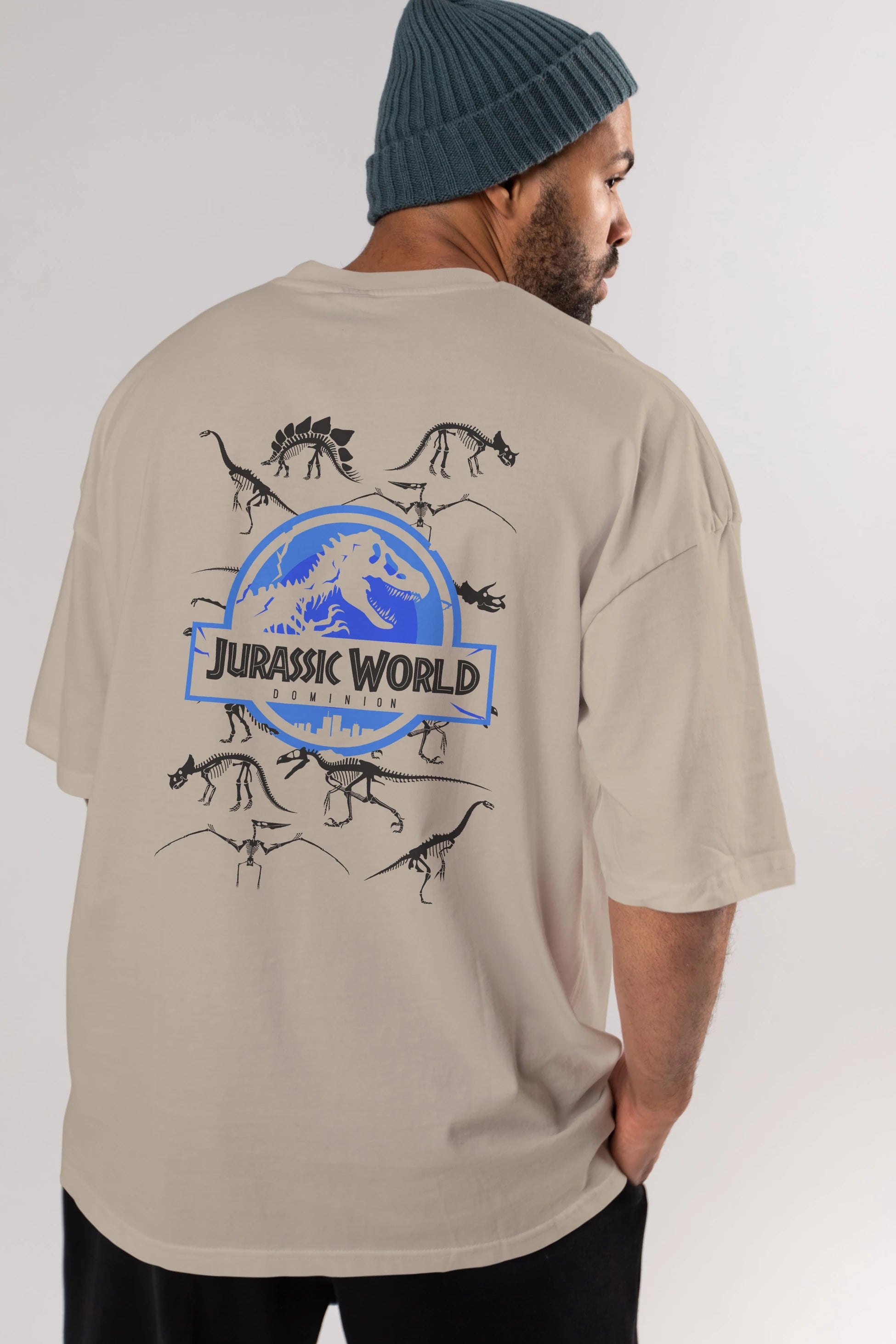 Jurassic Park (5) Arka Baskılı Oversize t-shirt Erkek Kadın Unisex %100 Pamuk Bisiklet Yaka tişort