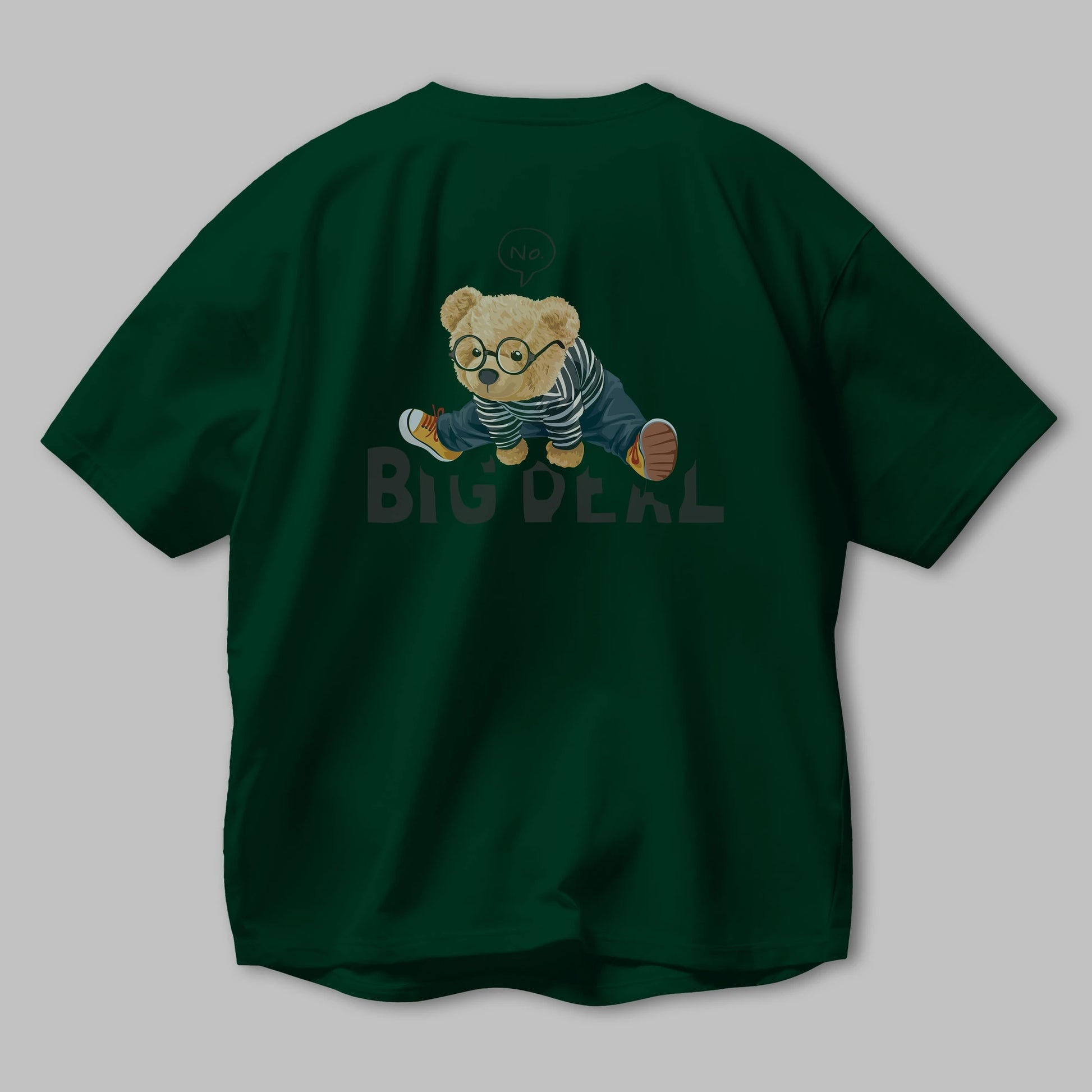 Teddy Bear Big Deal Arka Baskılı Oversize t-shirt Erkek Kadın Unisex %100 Pamuk