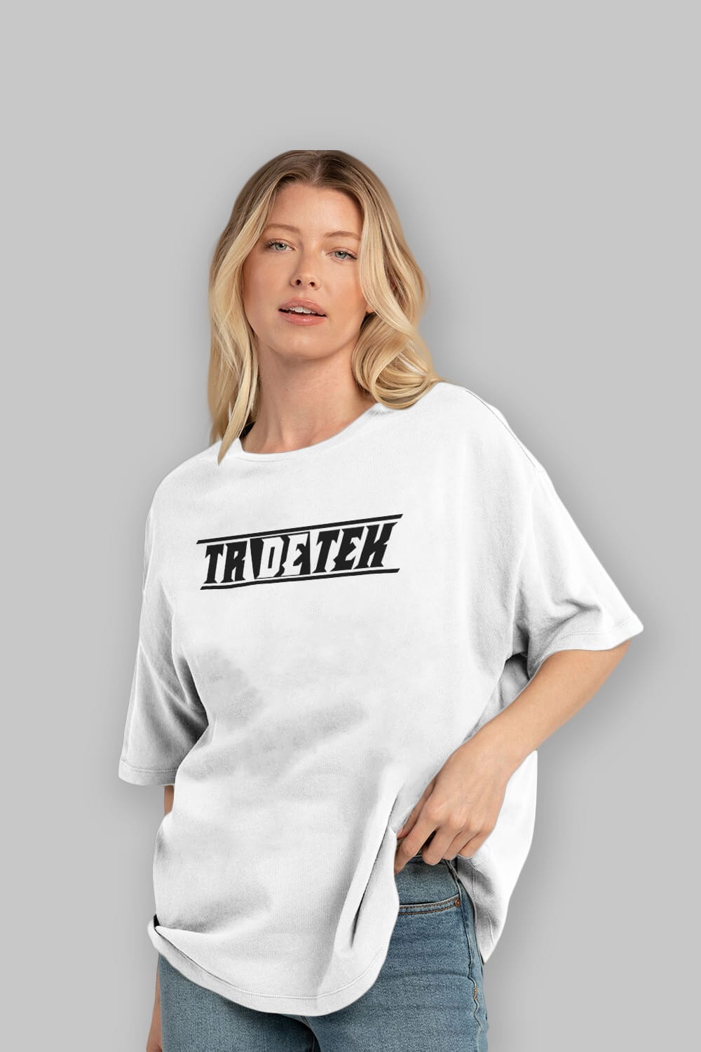 Tr De Tek Ön Baskılı Oversize t-shirt %100 pamuk Erkek Kadın Unisex