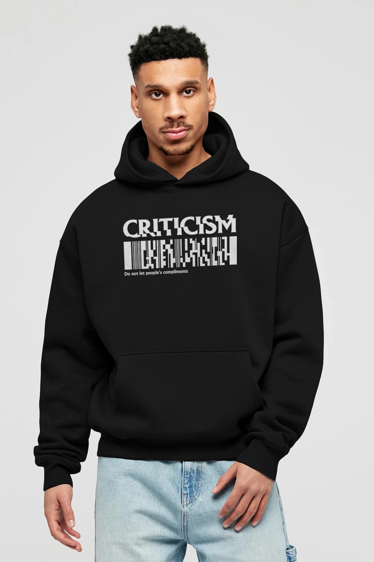 Criticism Streetwear Ön Baskılı Hoodie Oversize Kapüşonlu Sweatshirt Erkek Kadın Unisex