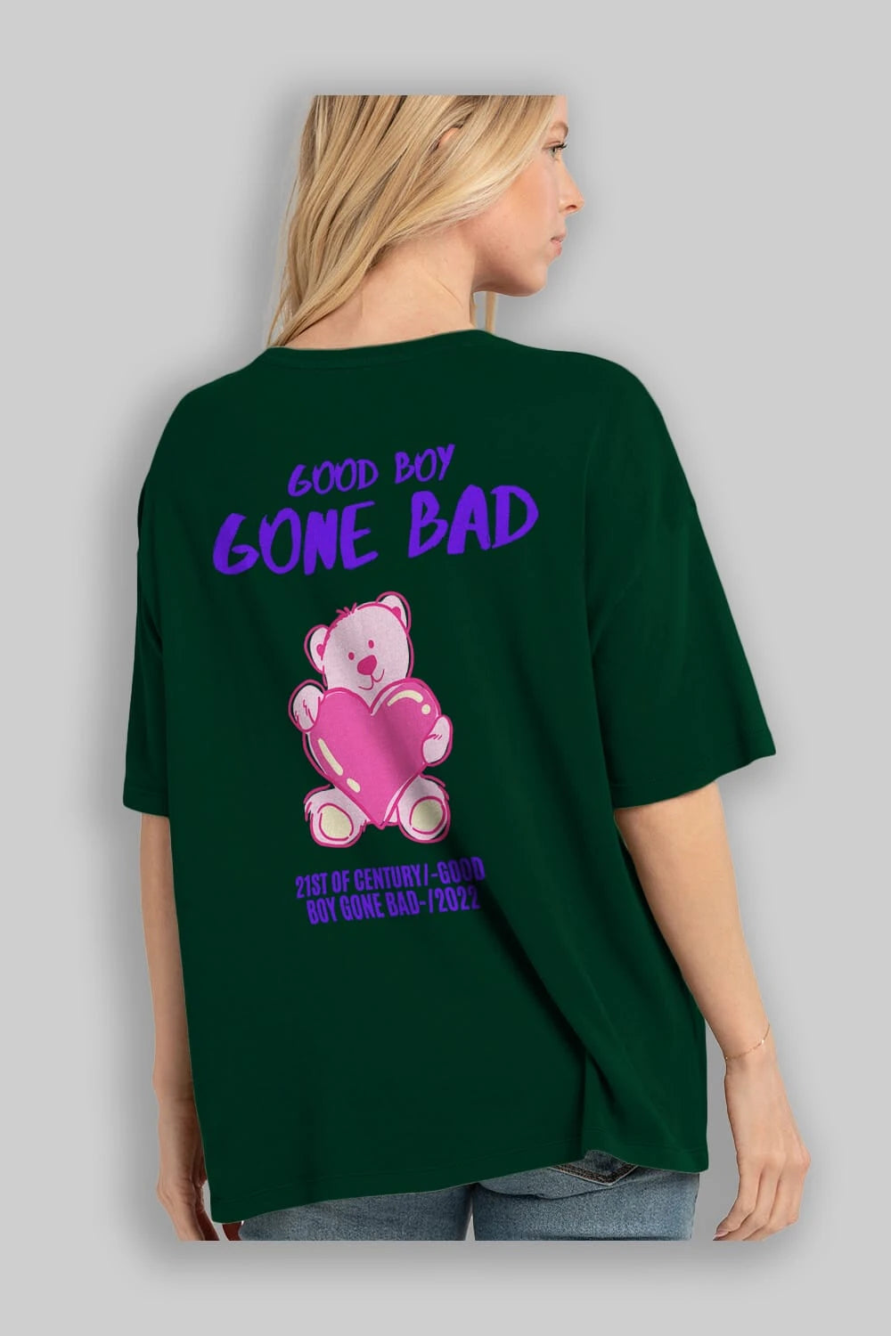 Good Boy Gona Bad Arka Baskılı Oversize t-shirt Erkek Kadın Unisex