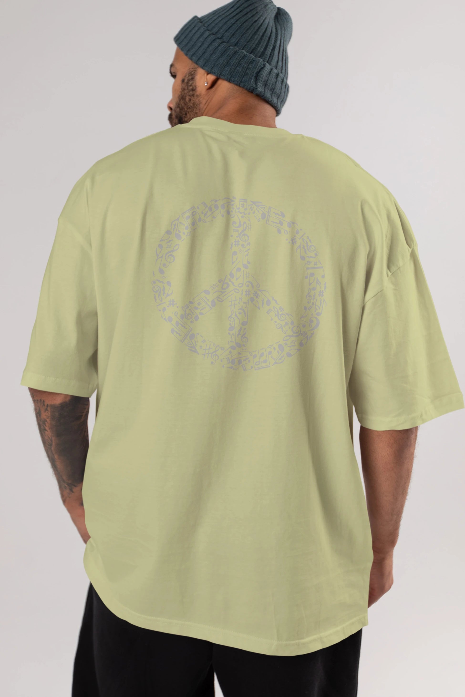 Rhyme In Peace Arka Baskılı Oversize t-shirt %100 pamuk Erkek Kadın Unisex