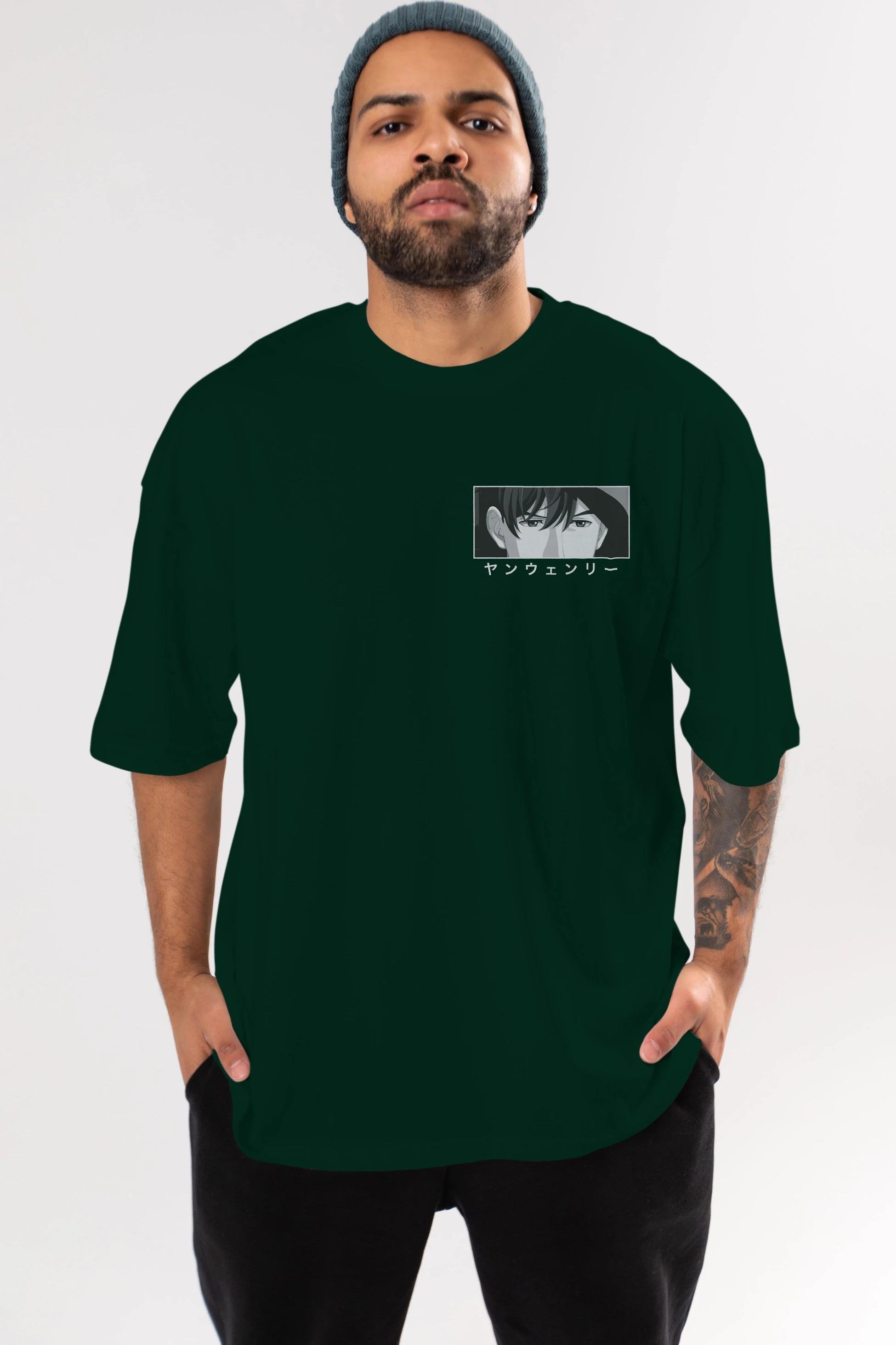 Wen-li Yang 1 Ön Sol Baskılı Oversize t-shirt Erkek Kadın Unisex %100 Pamuk Bisiklet Yaka tişort