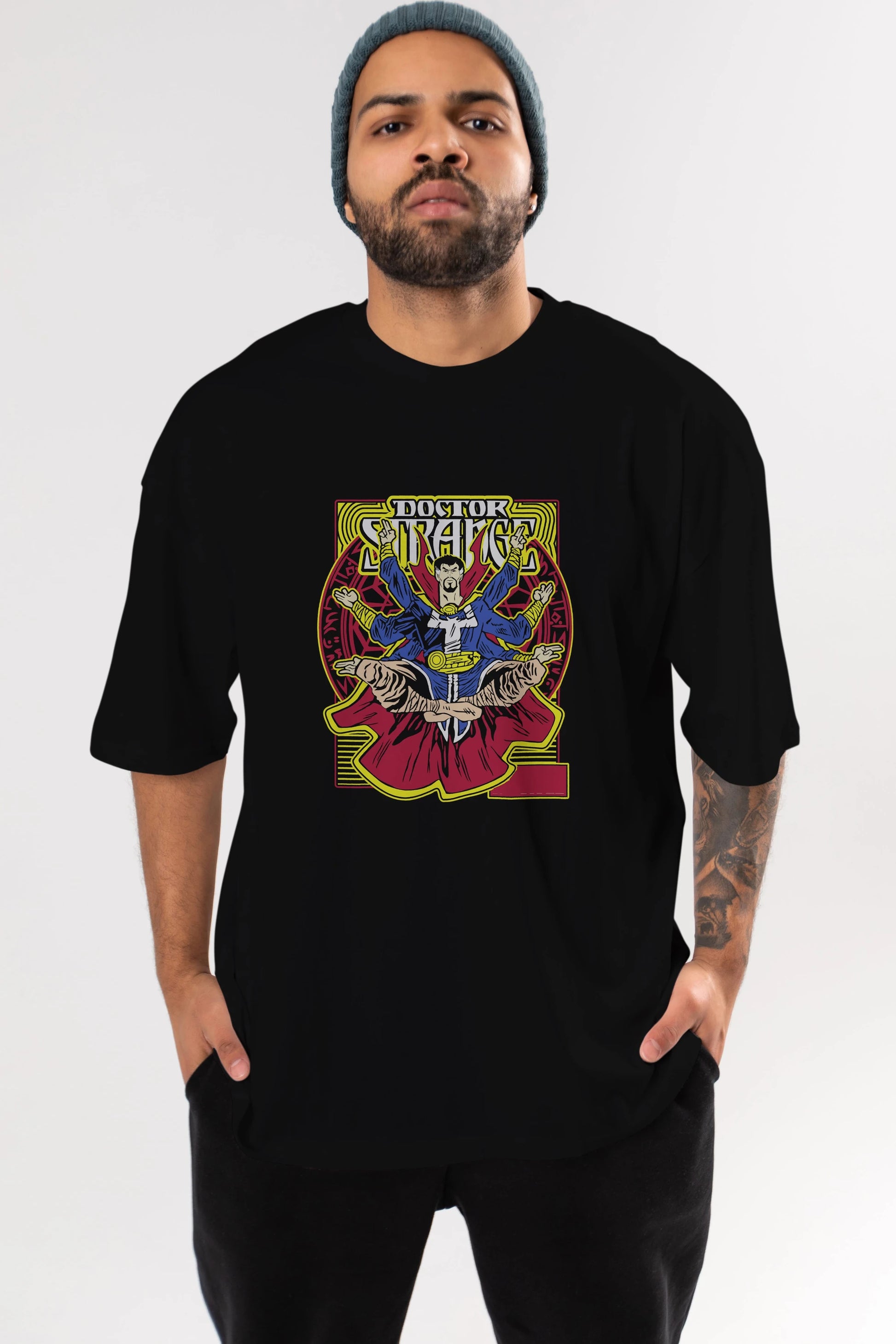 Doctor Strange (1) Ön Baskılı Oversize t-shirt Erkek Kadın Unisex %100 Pamuk Bisiklet Yaka tişort