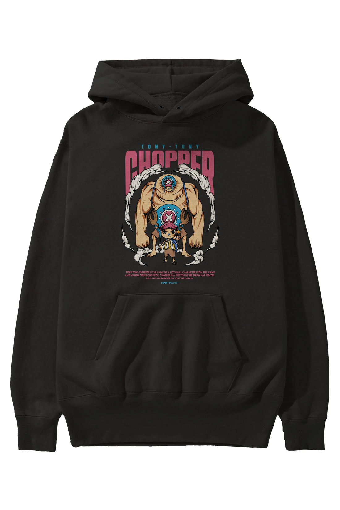 Tony Tony Chopper Anime Ön Baskılı Hoodie Oversize Kapüşonlu Sweatshirt Erkek Kadın Unisex