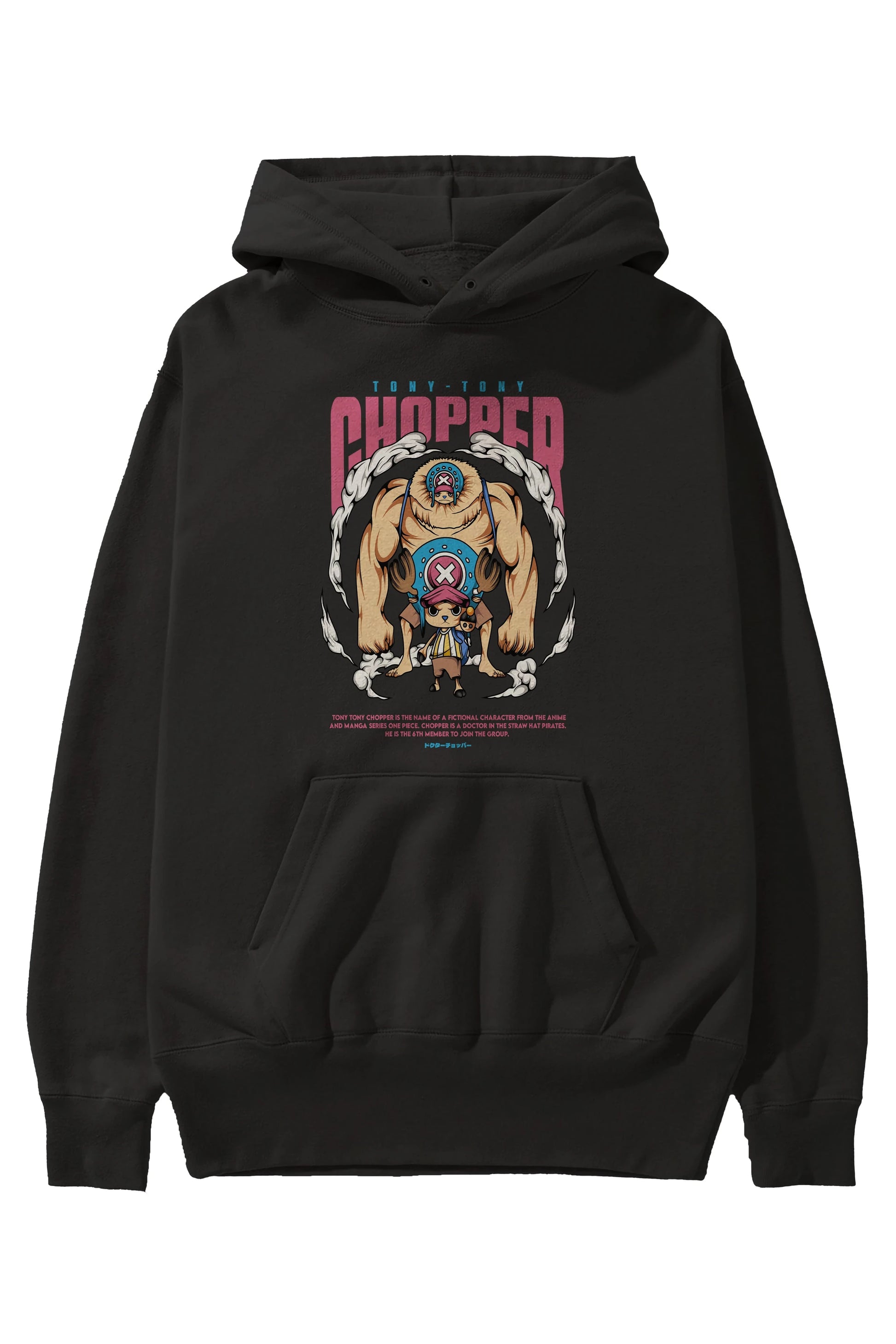 Tony Tony Chopper Anime Ön Baskılı Hoodie Oversize Kapüşonlu Sweatshirt Erkek Kadın Unisex