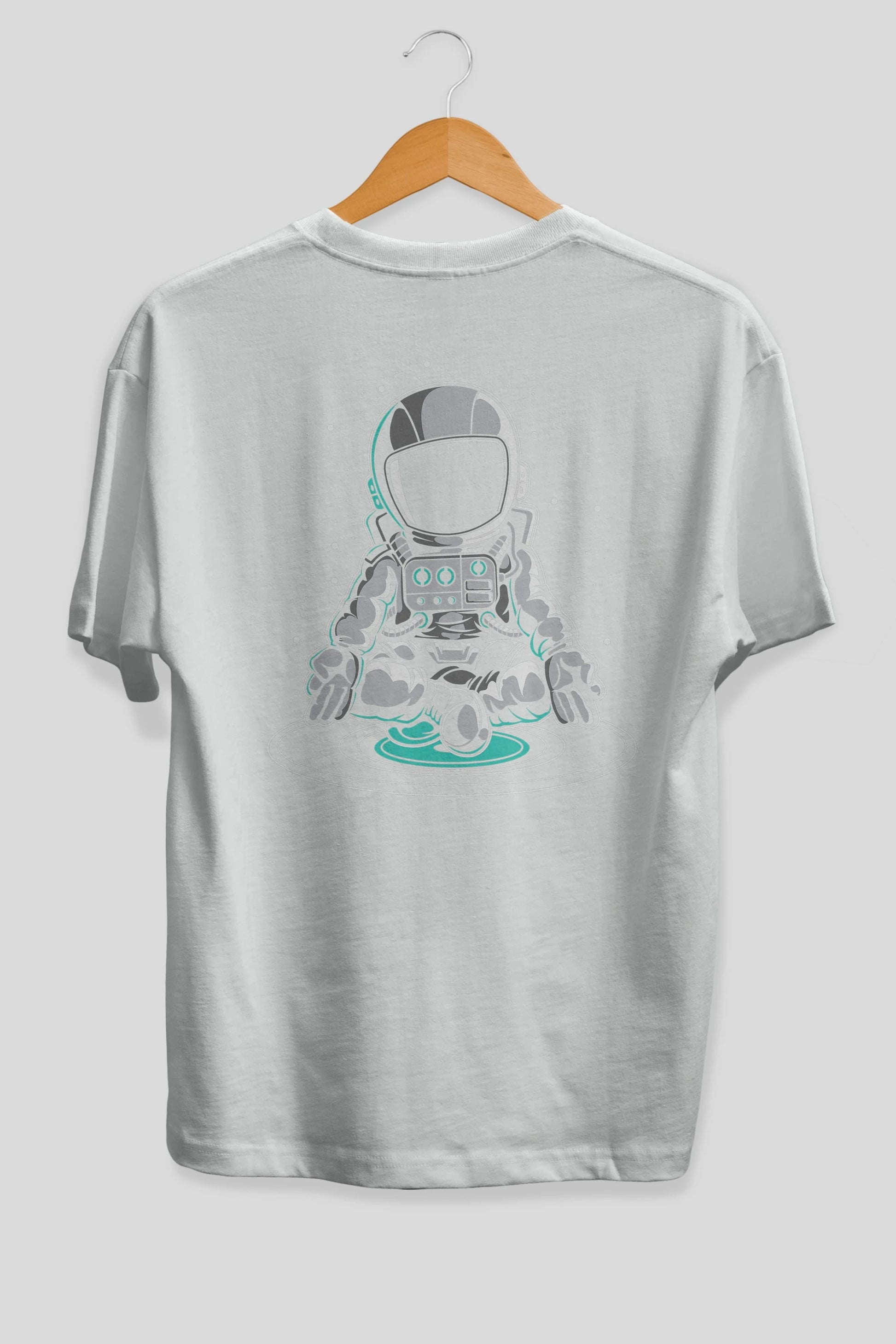 Astronaut Meditation Arka Baskılı Oversize t-shirt Erkek Kadın Unisex