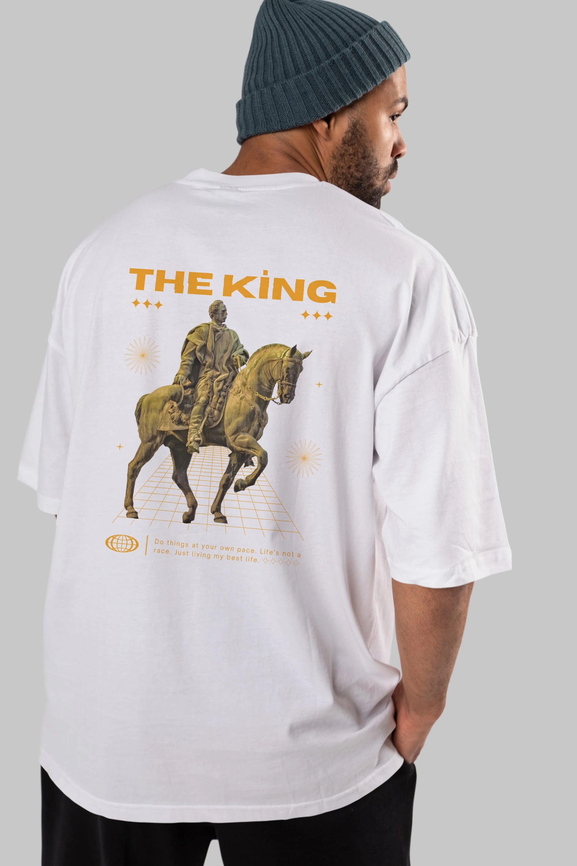 The King Yazılı Arka Baskılı Oversize t-shirt Erkek Kadın Unisex