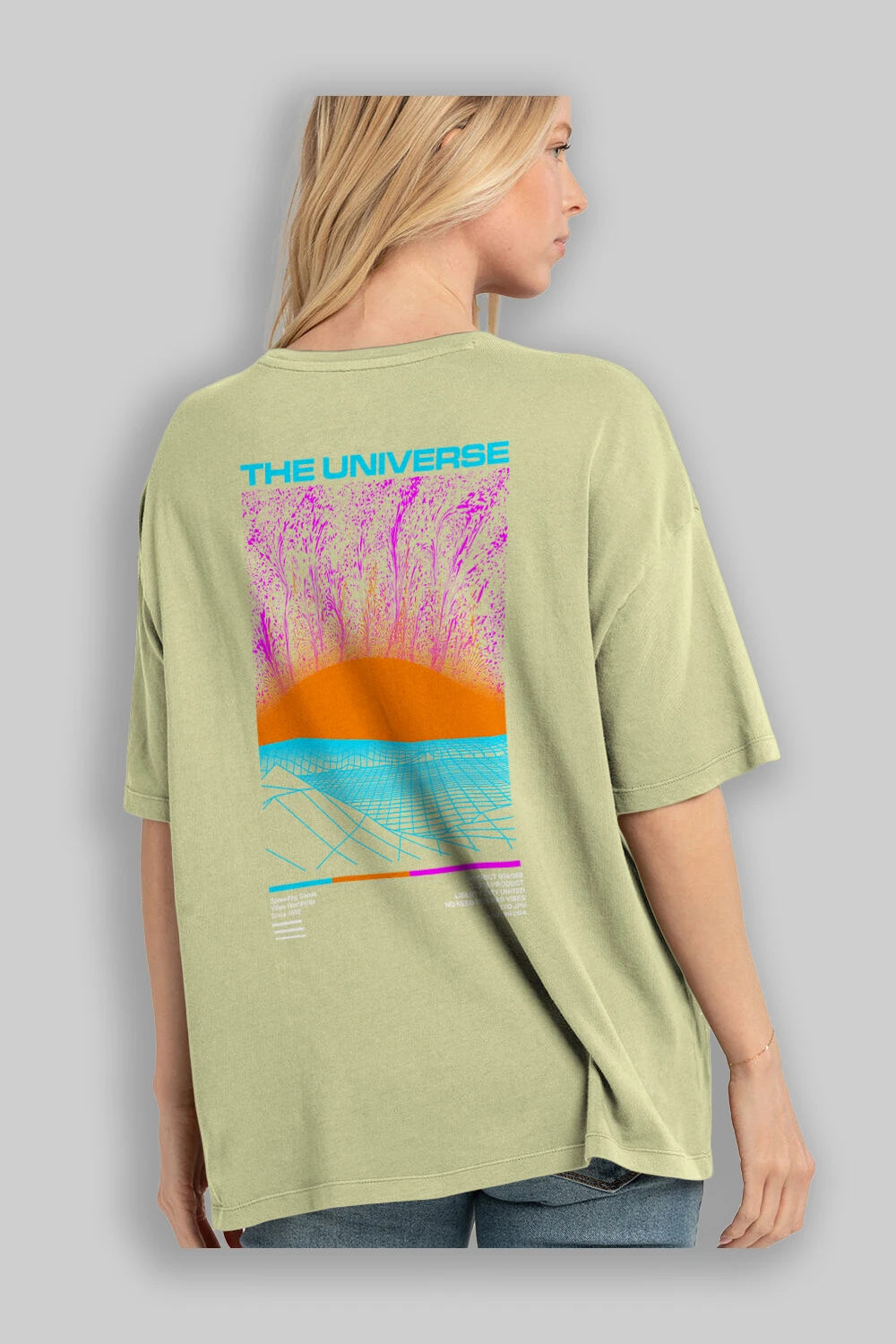 The Universe Arka Baskılı Oversize t-shirt Erkek Kadın Unisex