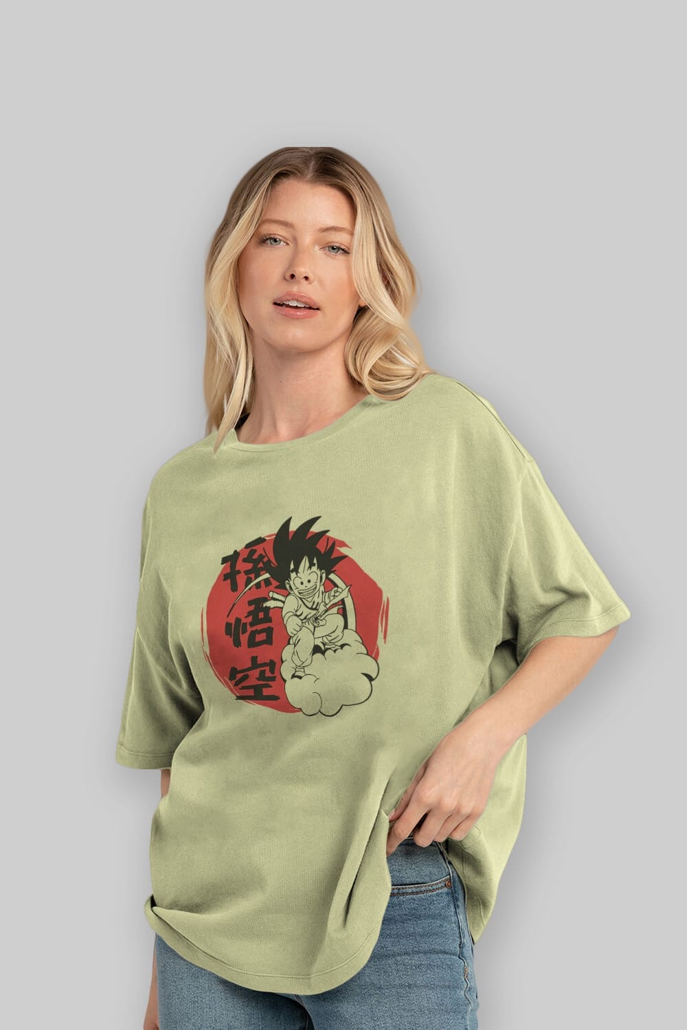 DRAGON BALL Anime Ön Baskılı Oversize t-shirt %100 pamuk Erkek Kadın Unisex