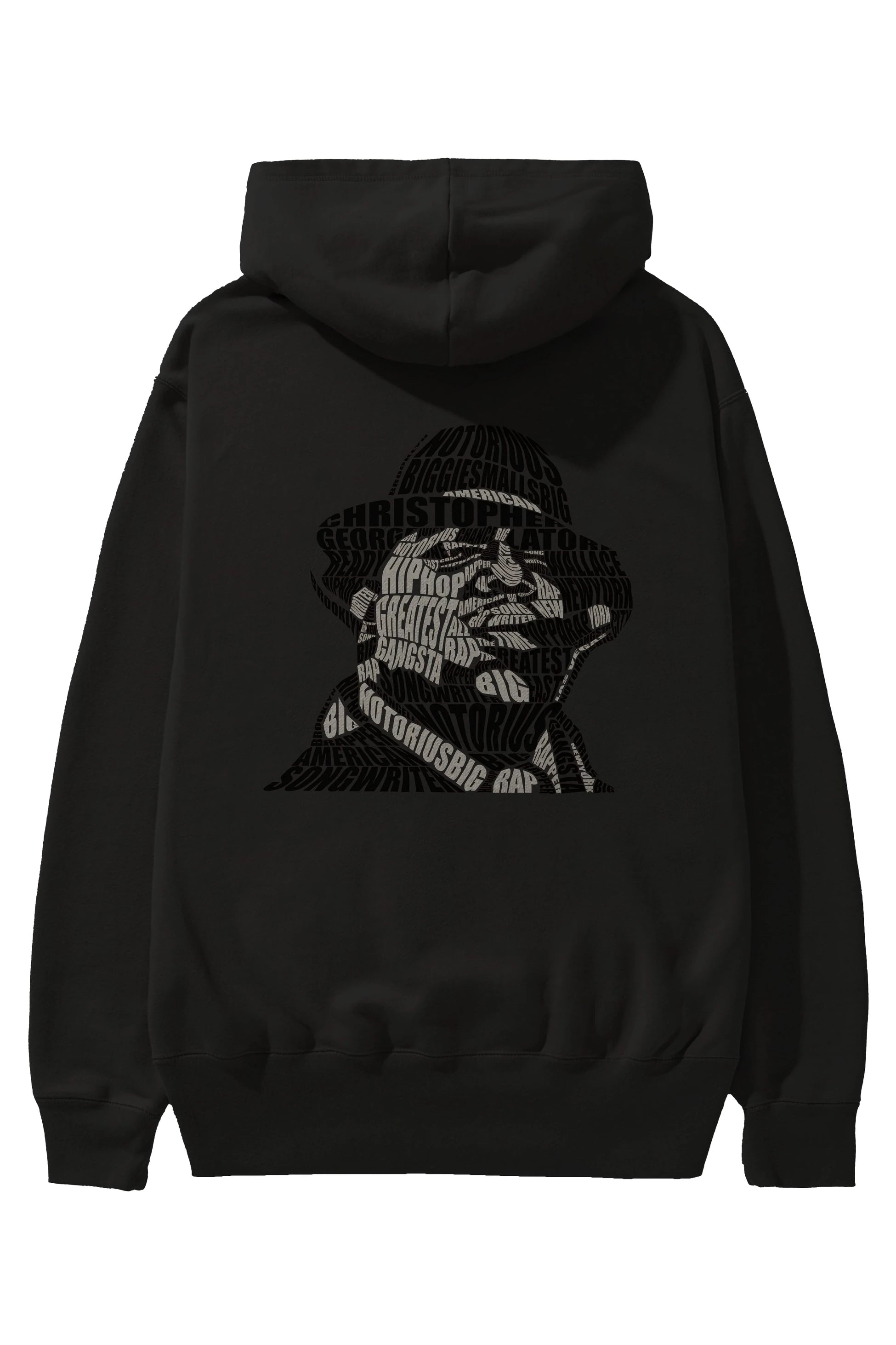 Notorious Big Calligram Arka Baskılı Hoodie Oversize Kapüşonlu Sweatshirt Erkek Kadın Unisex