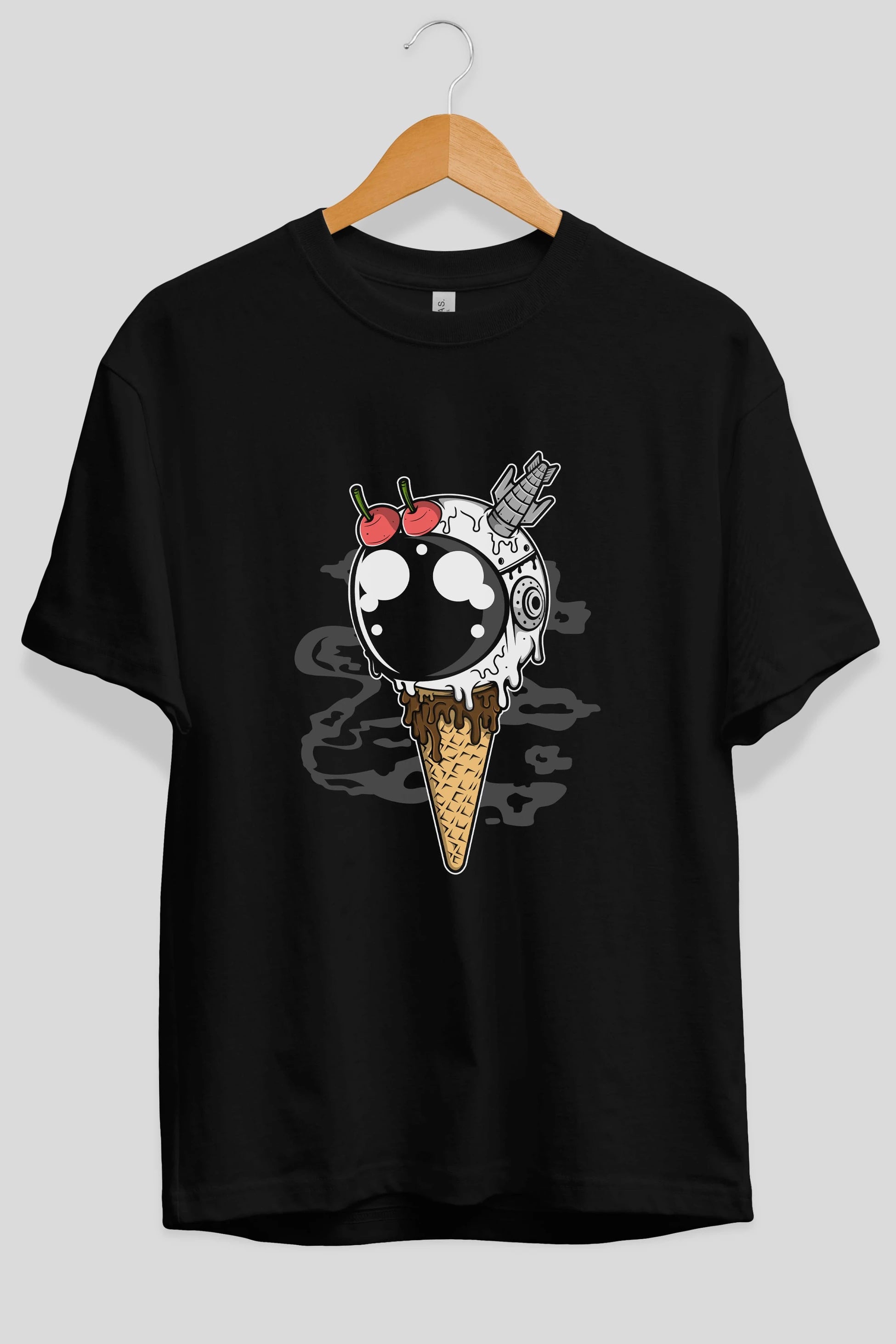 Astronaut Ice Cream Ön Baskılı Oversize t-shirt Erkek Kadın Unisex