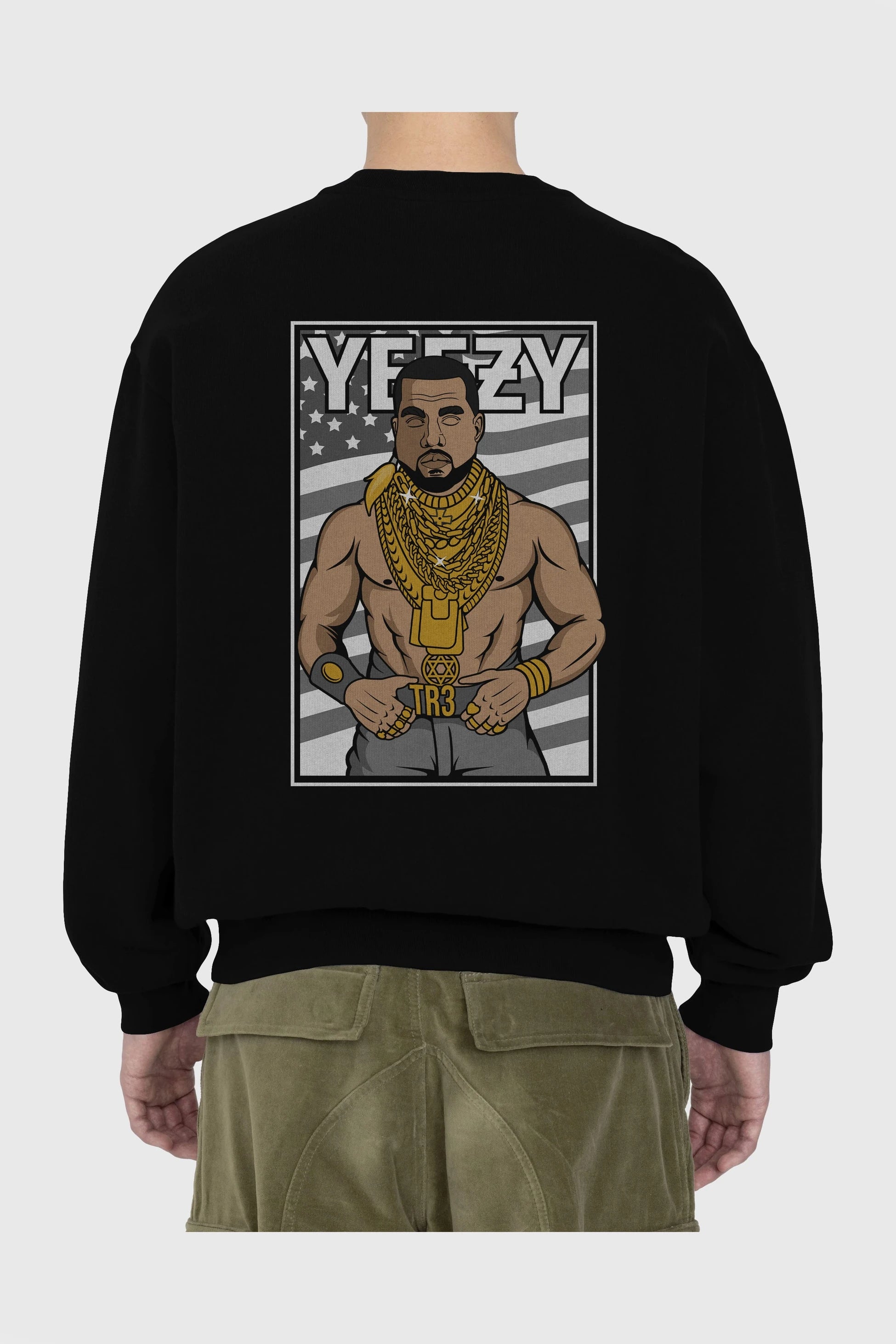 Mr.T Arka Baskılı Oversize Sweatshirt Erkek Kadın Unisex