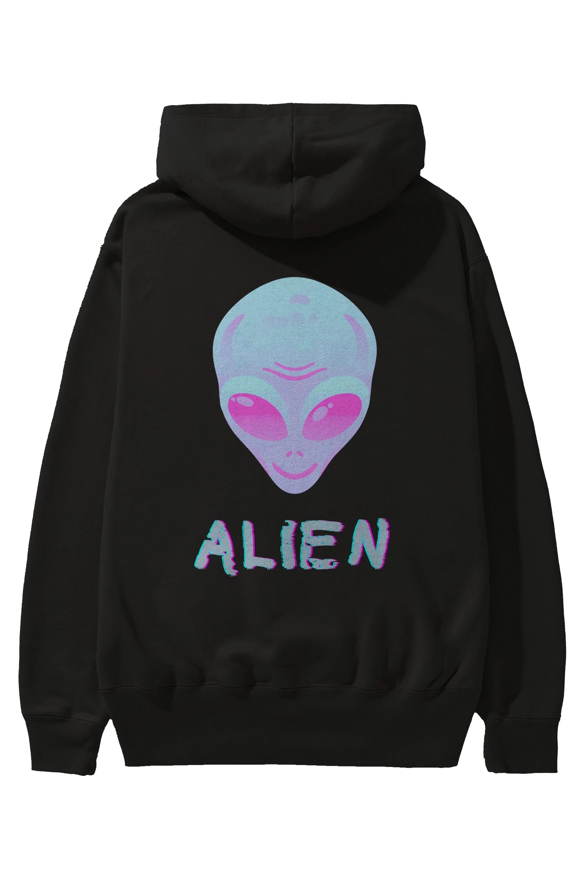 Alien Arka Baskılı Oversize Hoodie Kapüşonlu Sweatshirt Erkek Kadın Unisex