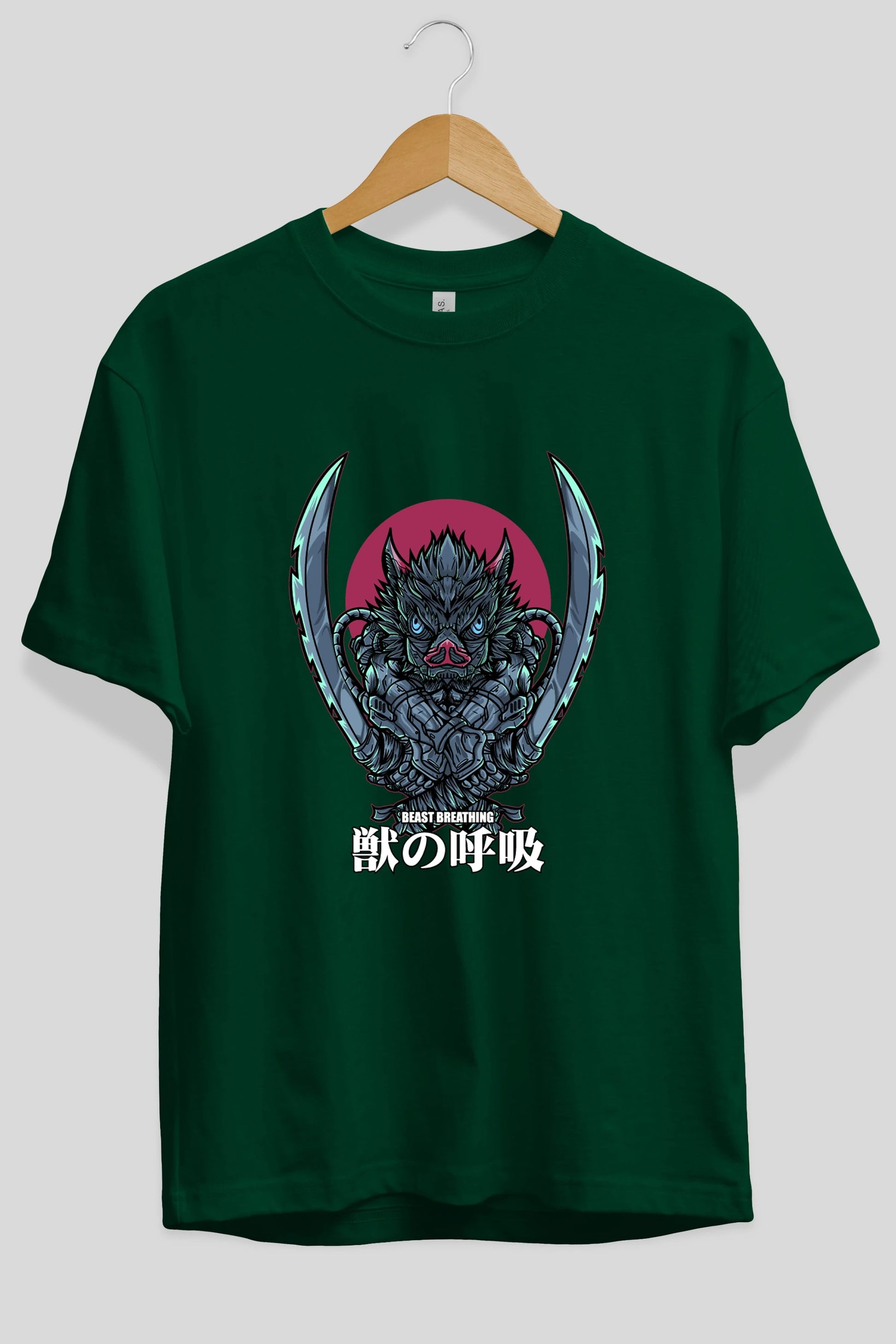 Inosuke DEMON SLAYER Anime Ön Baskılı Oversize t-shirt %100 pamuk Erkek Kadın Unisex