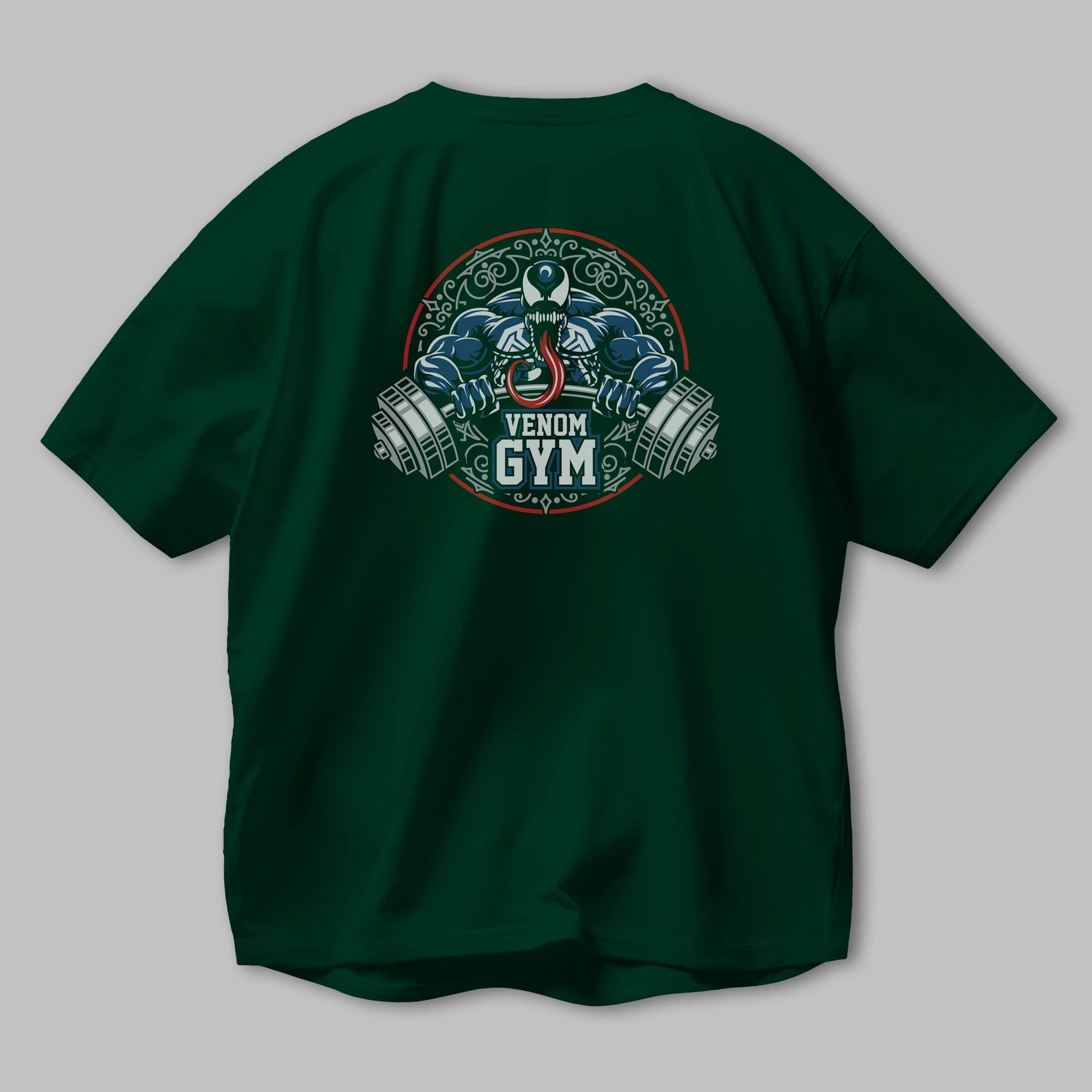 Venom GYM Arka Baskılı Oversize t-shirt Erkek Kadın Unisex %100 Pamuk Bisiklet Yaka tişort