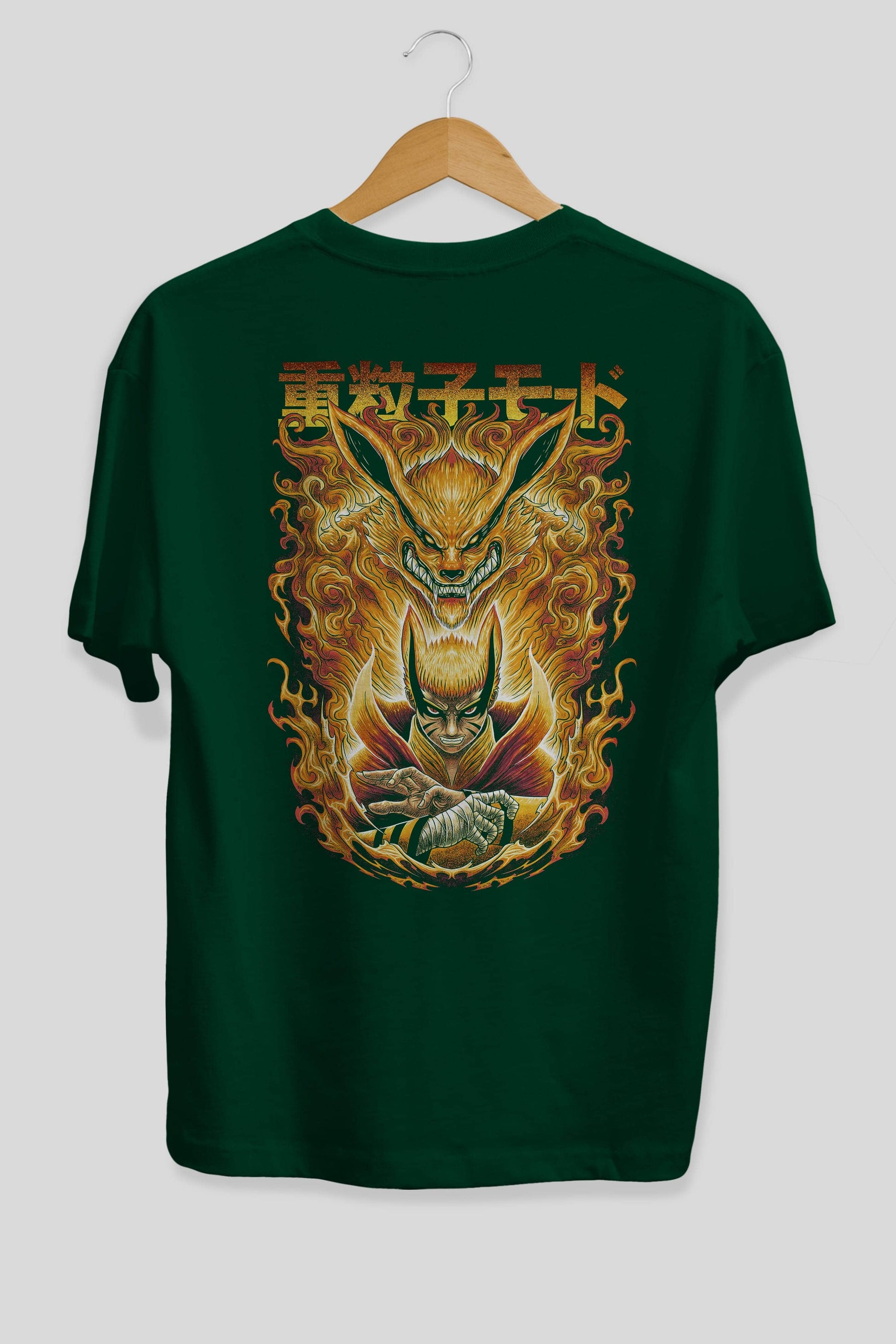 NARUTO KYUUBI 1 Anime Arka Baskılı Oversize t-shirt Erkek Kadın Unisex