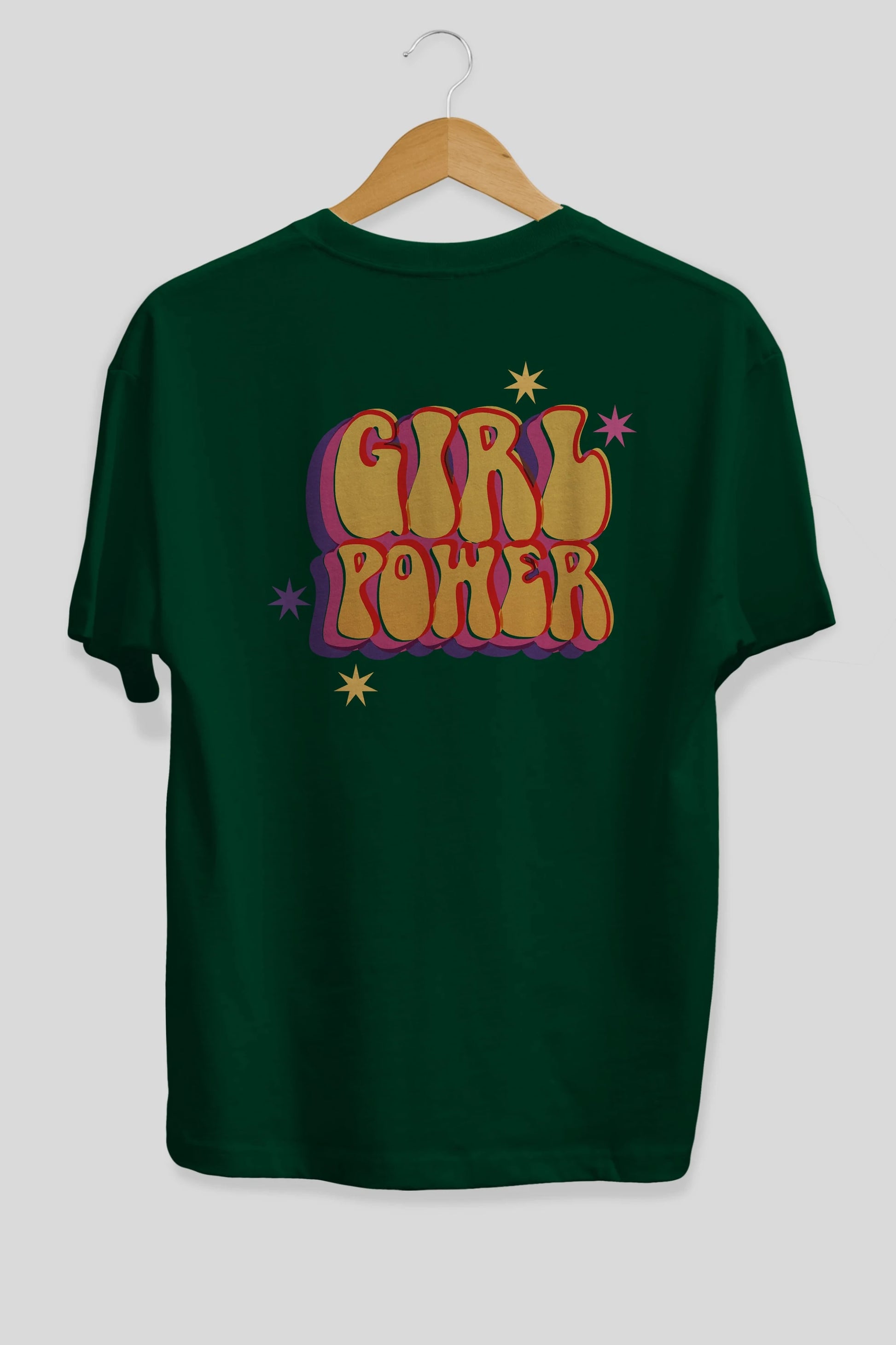 Girl Power Yazılı Arka Baskılı Oversize t-shirt Erkek Kadın Unisex