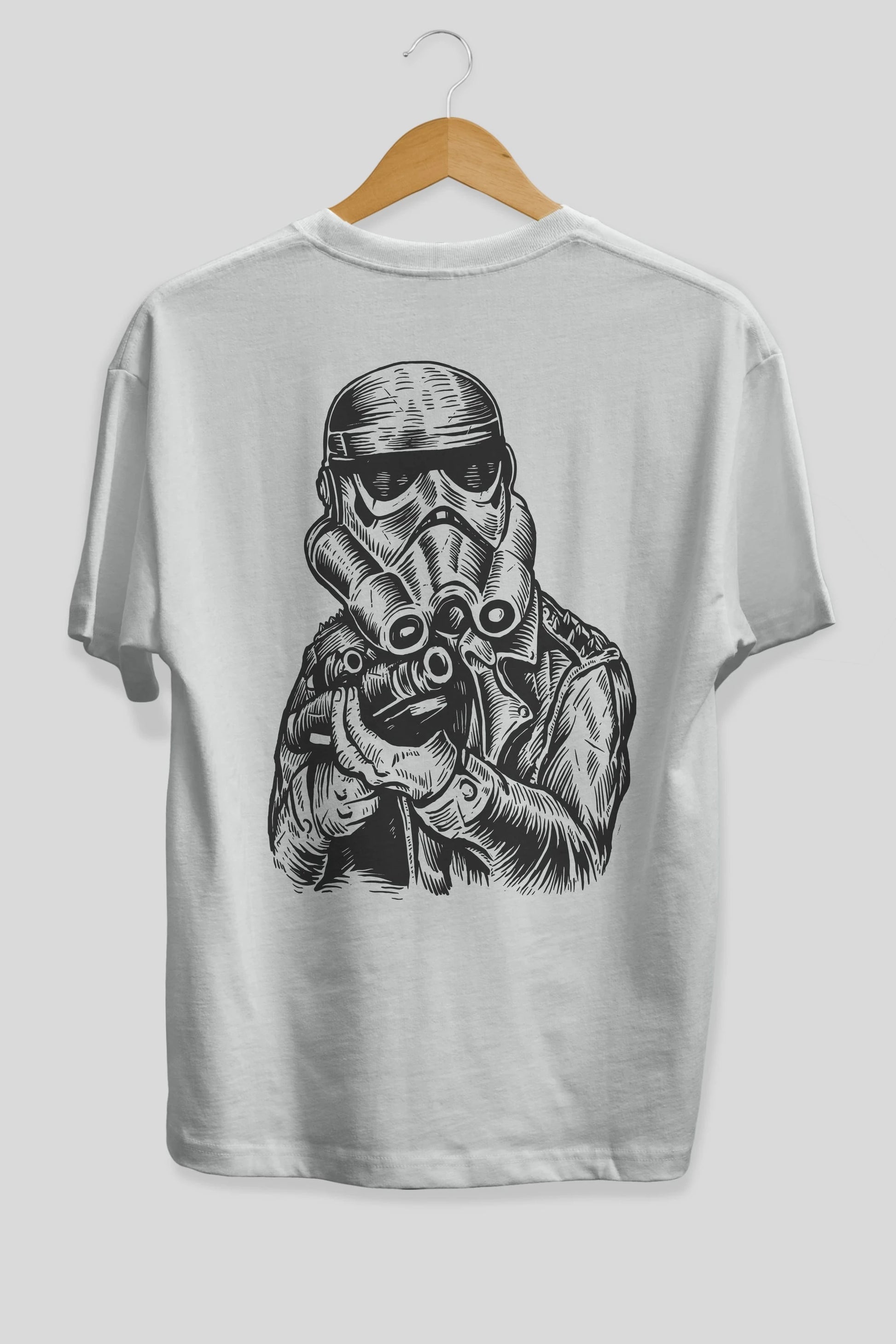 Punktrooper Arka Baskılı Oversize t-shirt Erkek Kadın Unisex %100 Pamuk