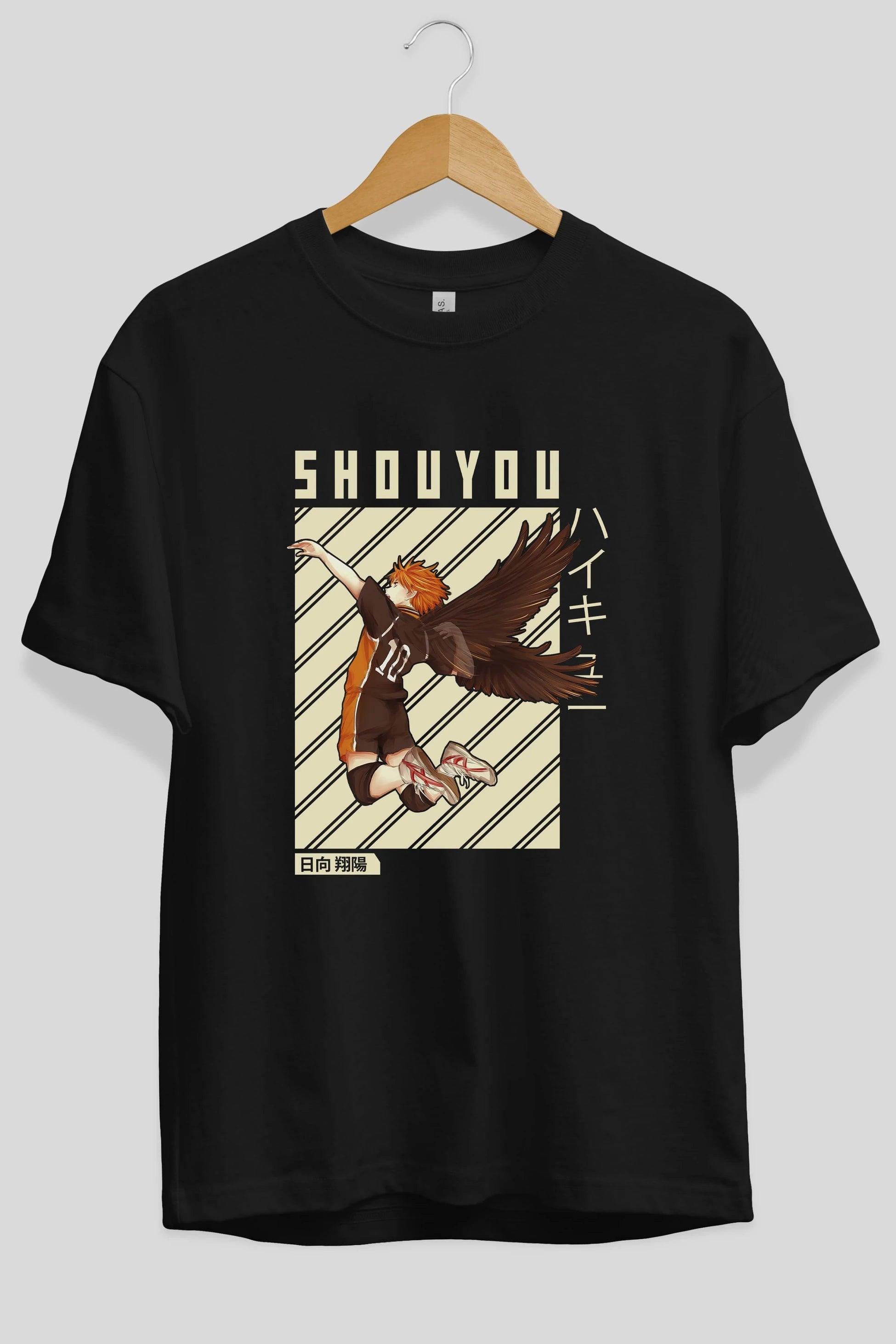Shouyou Hinata 3 Anime Ön Baskılı Oversize t-shirt %100 pamuk Erkek Kadın Unisex