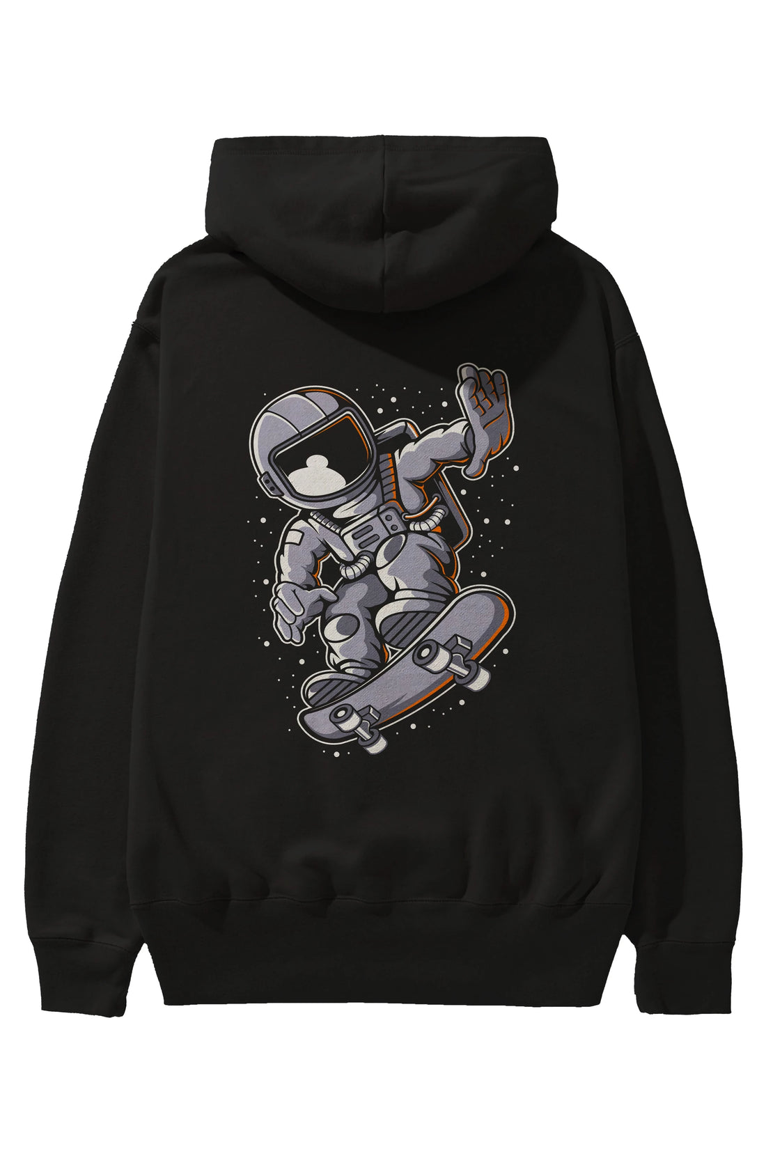 Astronaut Skateboard Arka Baskılı Hoodie Oversize Kapüşonlu Sweatshirt Erkek Kadın Unisex